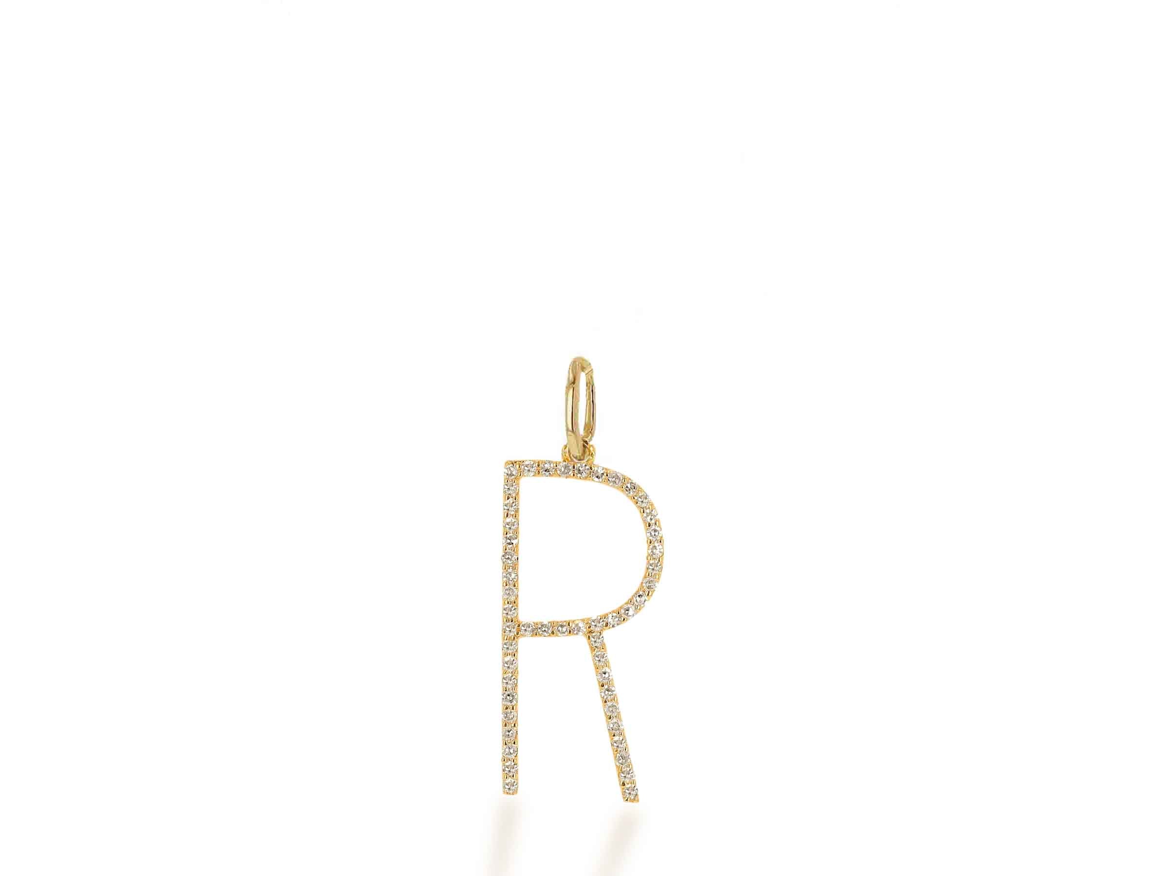 Oversized Diamond Letter Charm Without Chain - Rachel Reid
