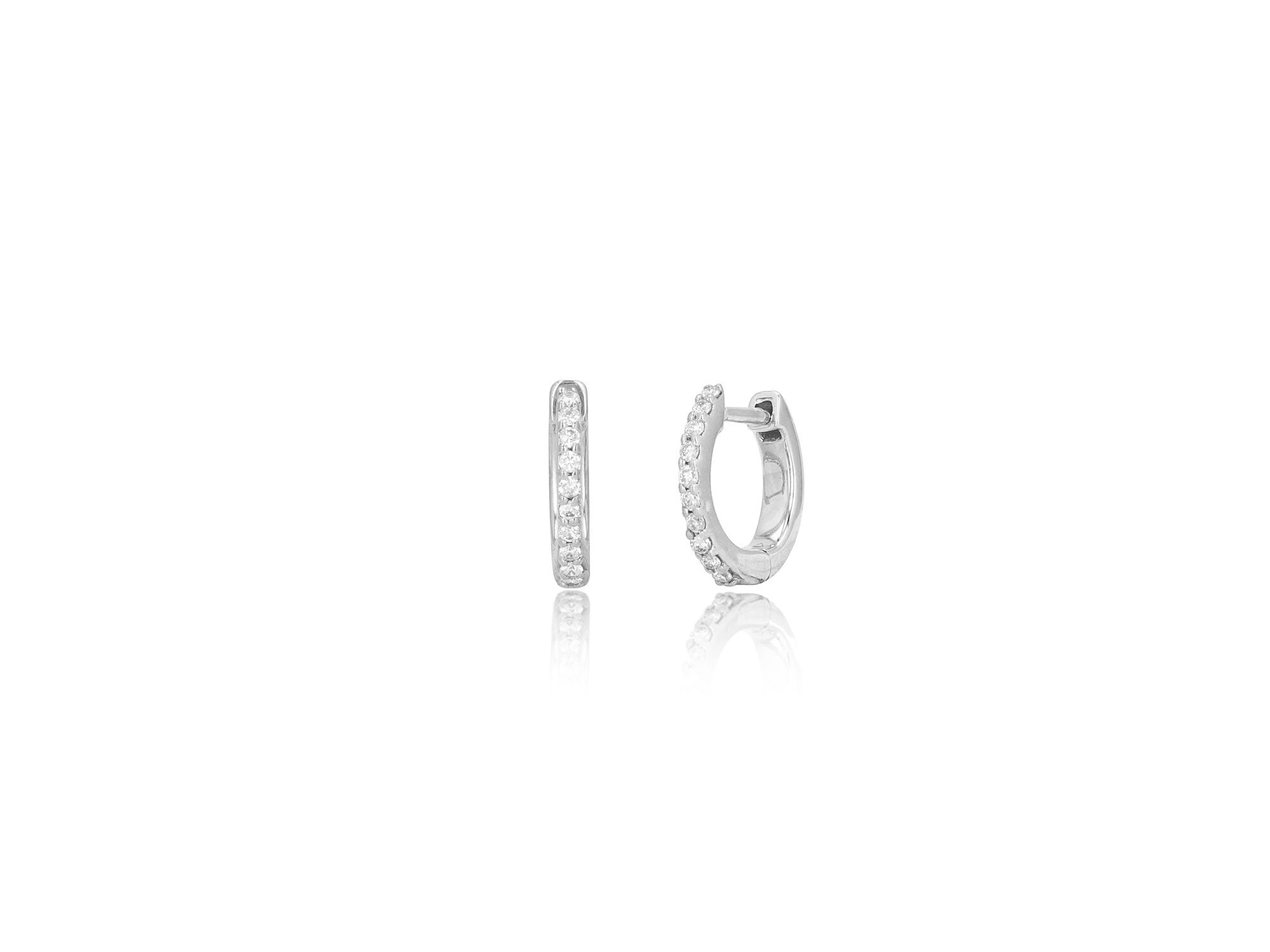 Mini Pave Diamond Huggie Earrings - Rachel Reid