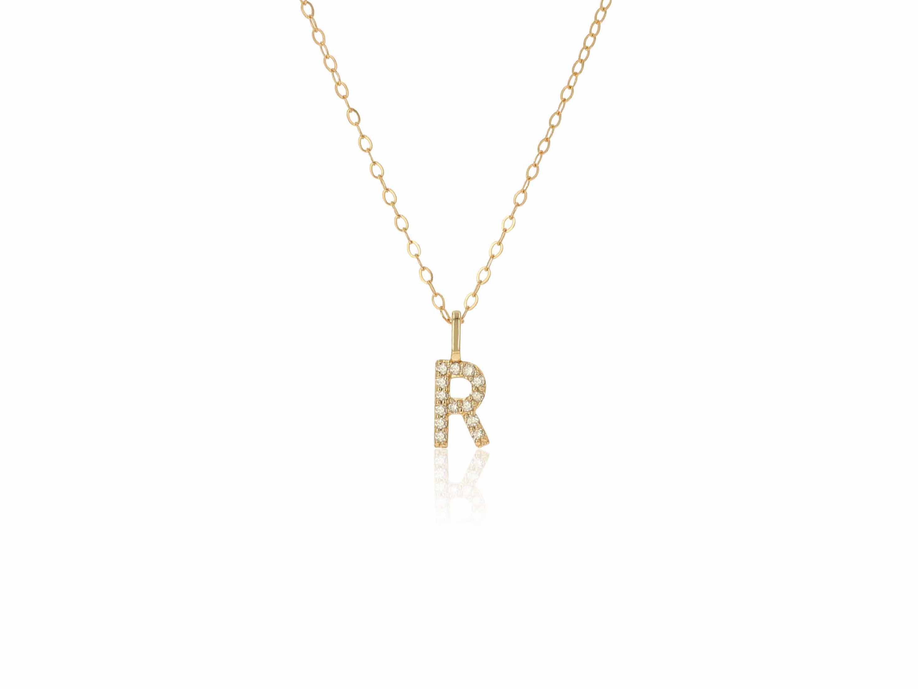 Diamond Letter Charm on Chain - Rachel Reid