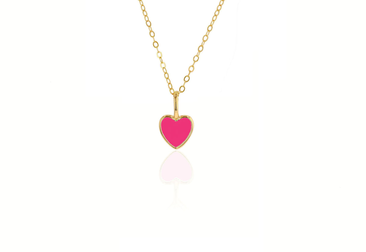 Rachel Reid Mini Hot Pink Enamel Heart Chain Bracelet