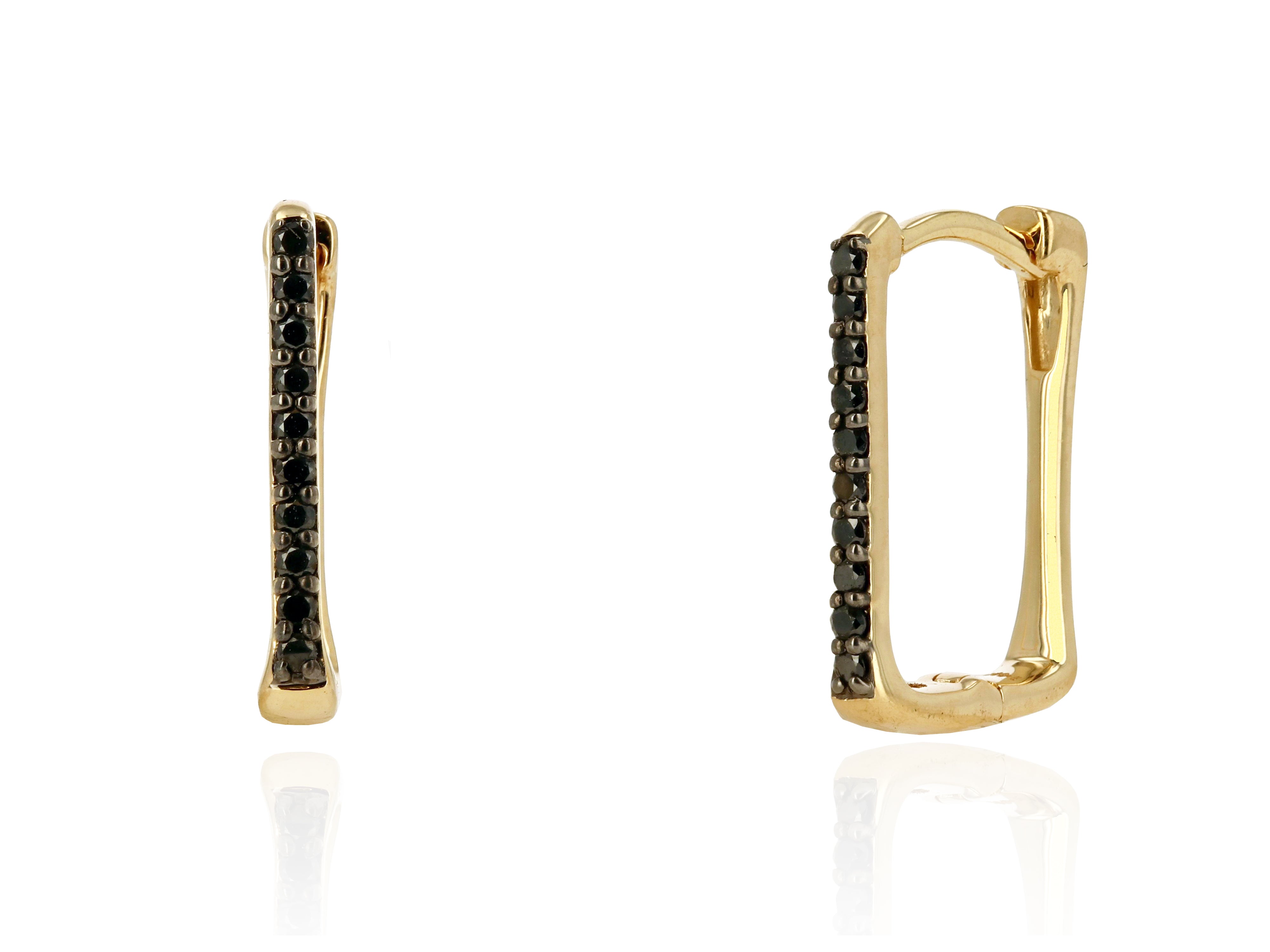 Diamond Square Huggie Earrings