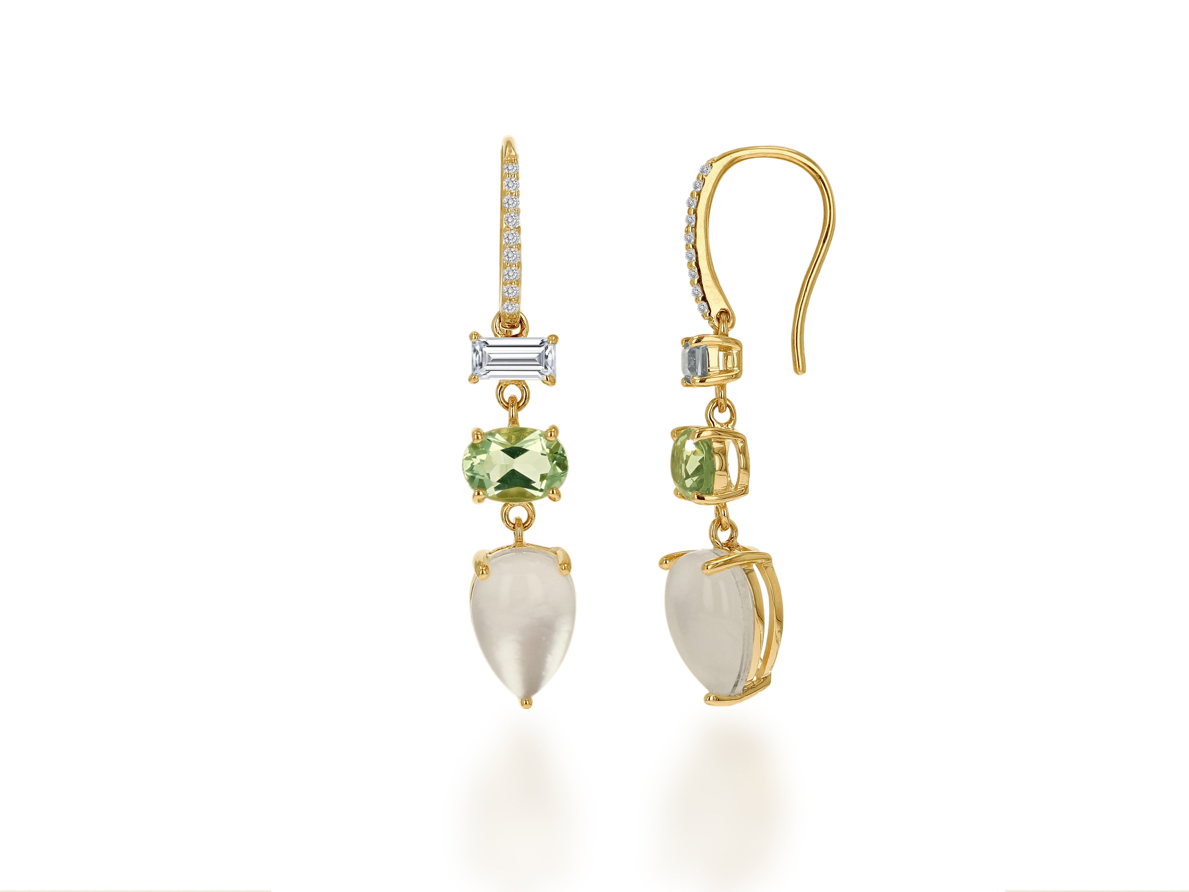 Diamond and Gemstone Drop Earring