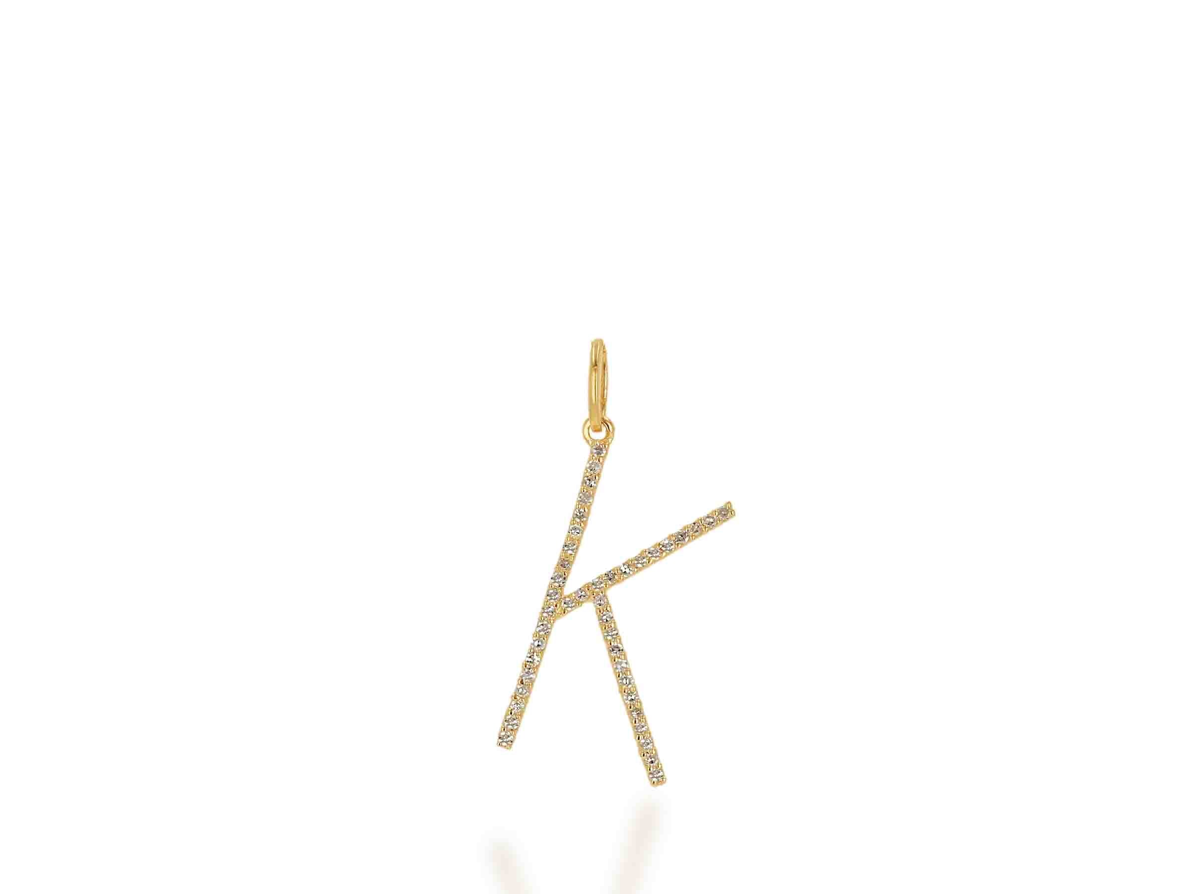 Oversized Diamond Letter Charm Without Chain