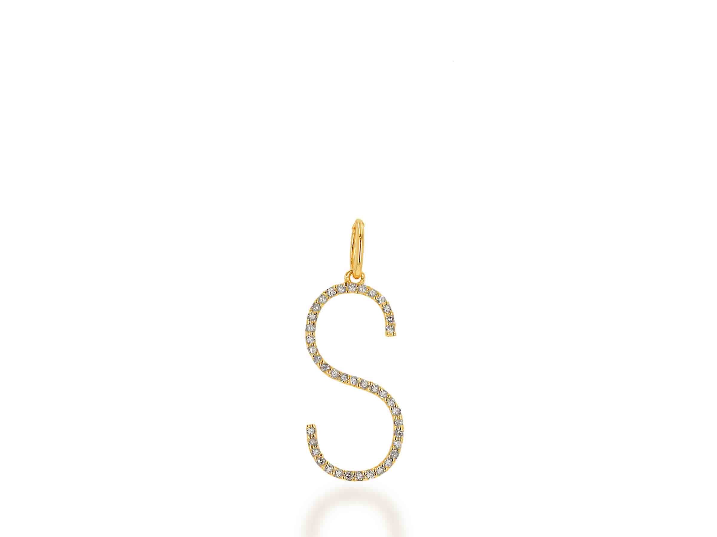 Oversized Diamond Letter Charm Without Chain