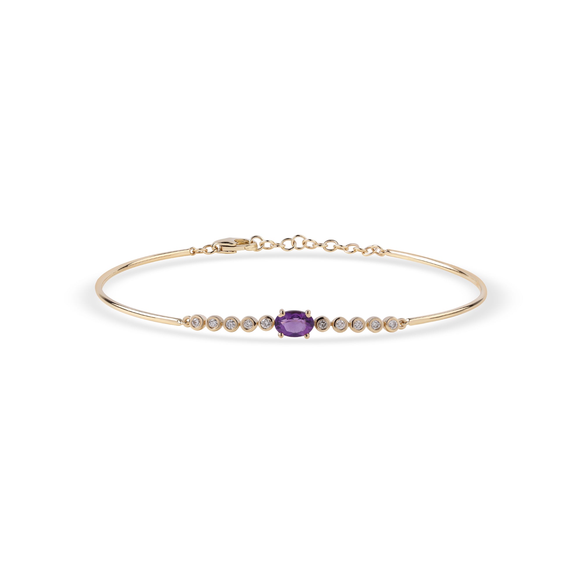 Gemstone and Diamond Tube Bracelet