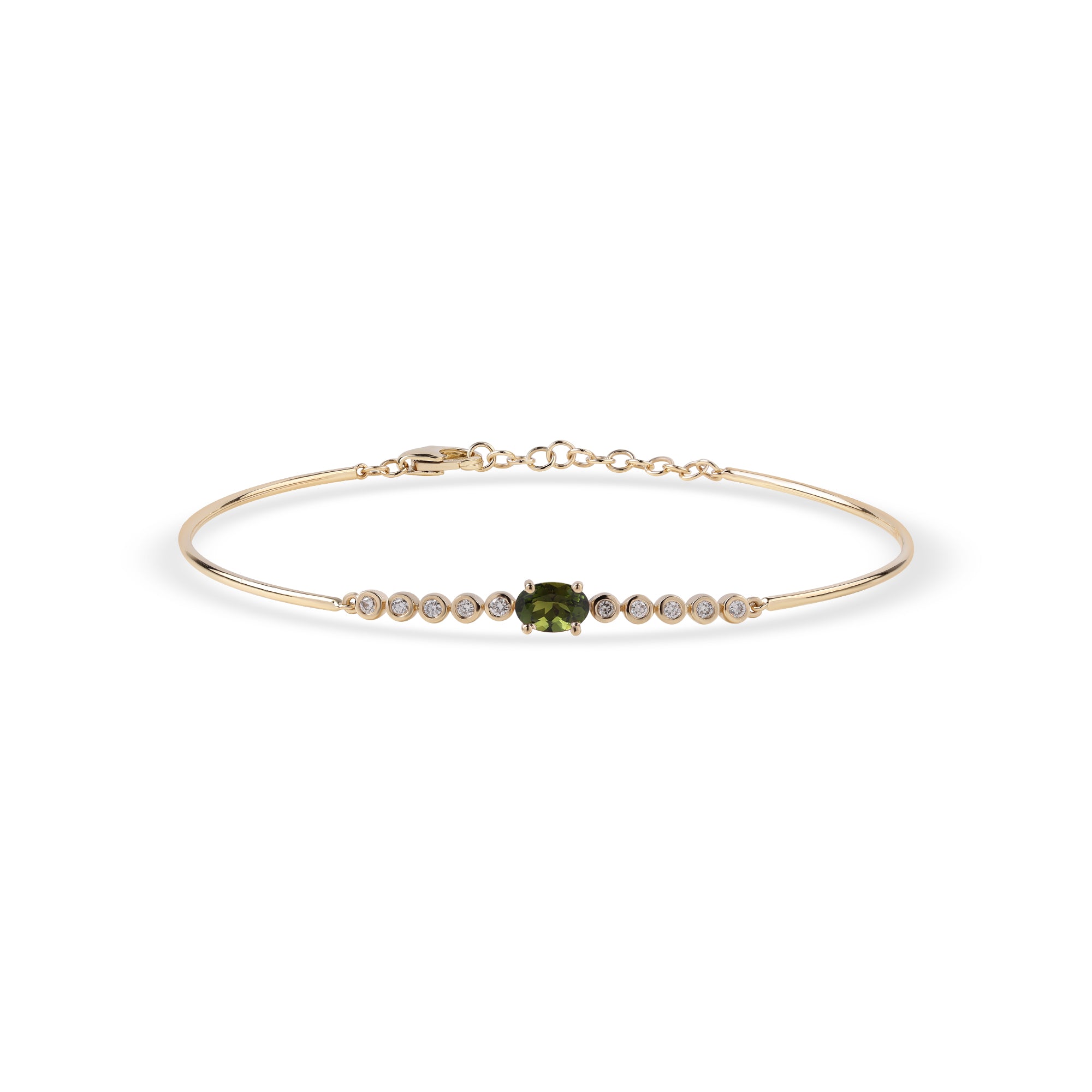 Gemstone and Diamond Tube Bracelet