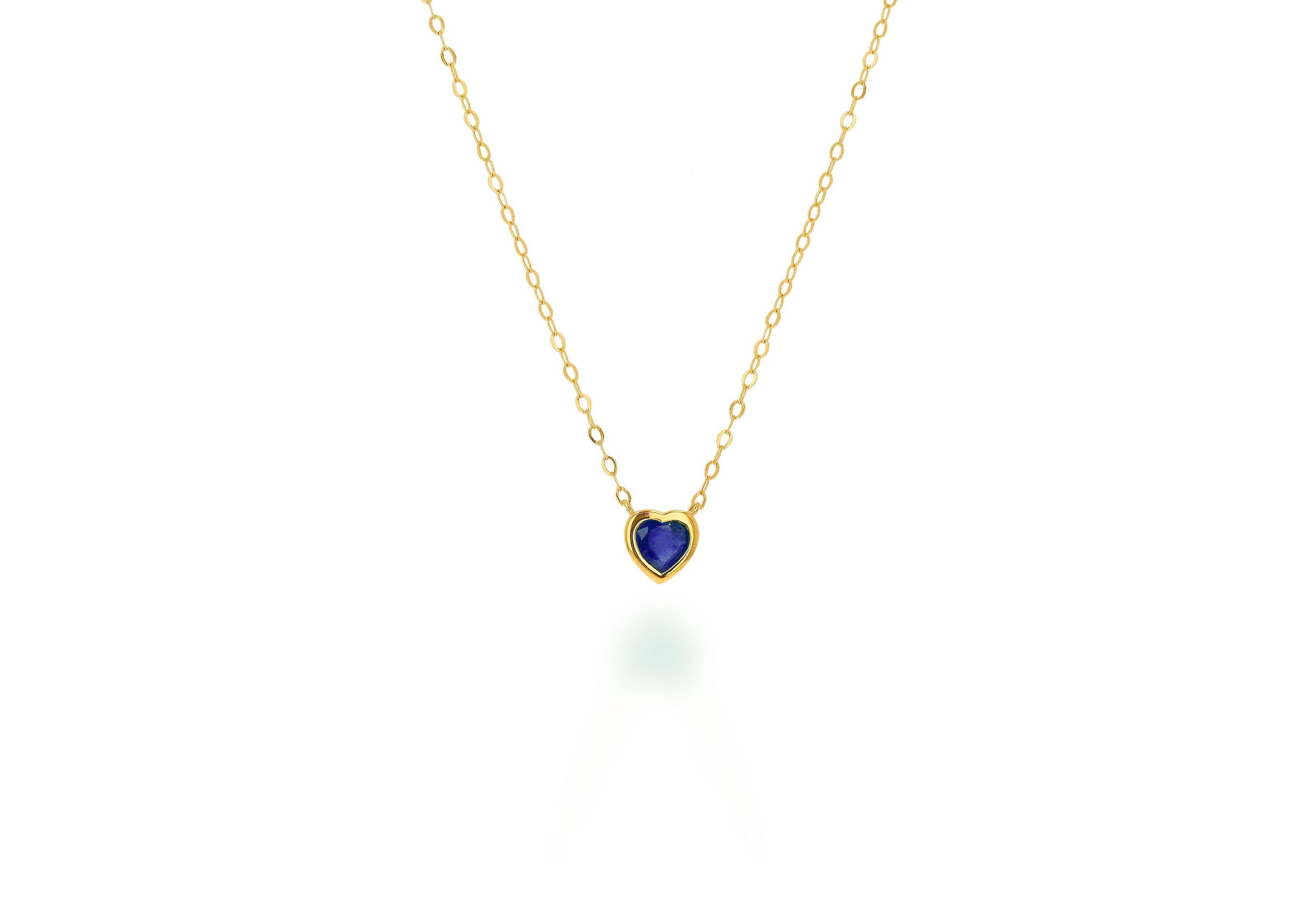 Bezel Heart Stone Necklace