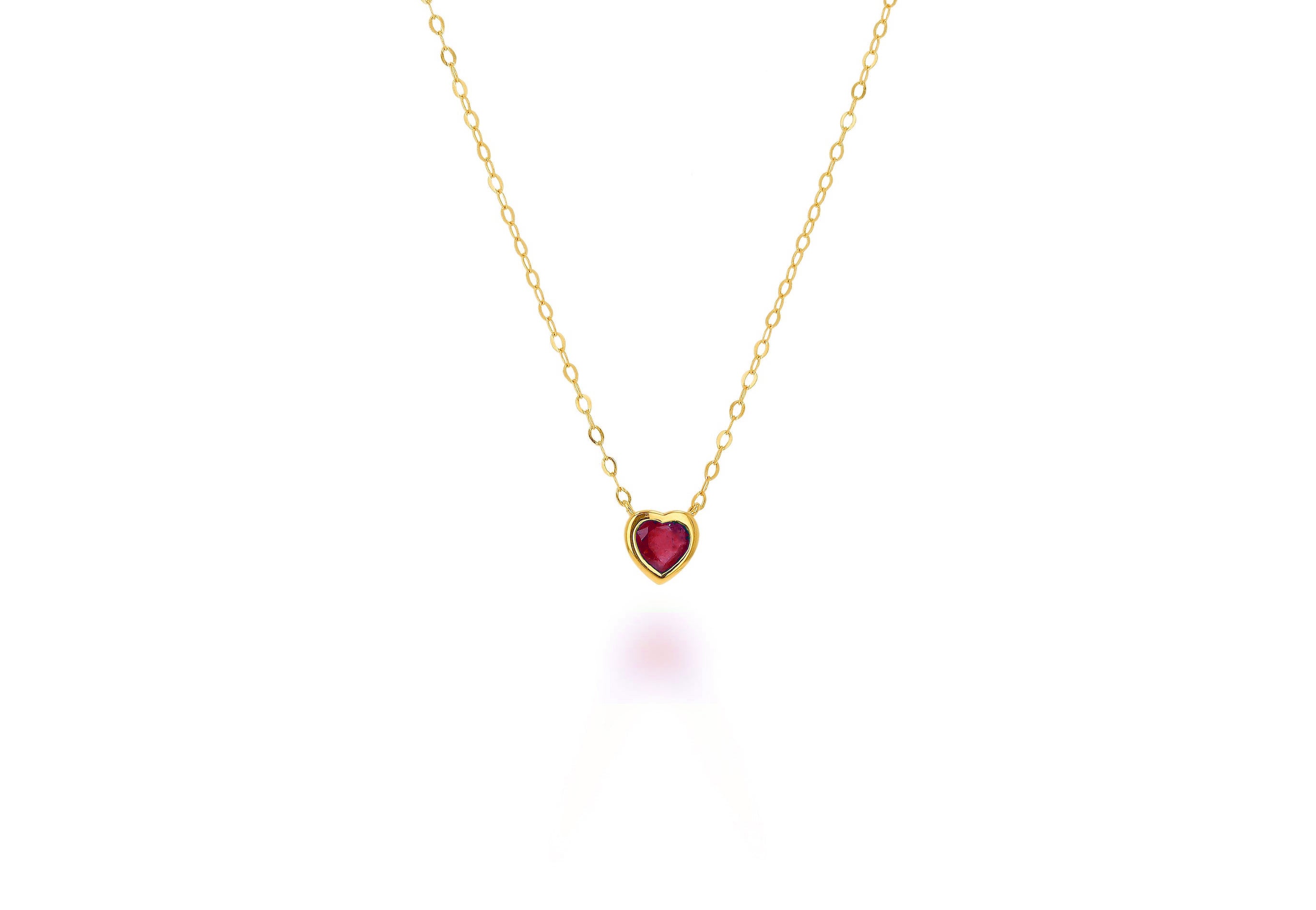 Bezel Heart Stone Necklace