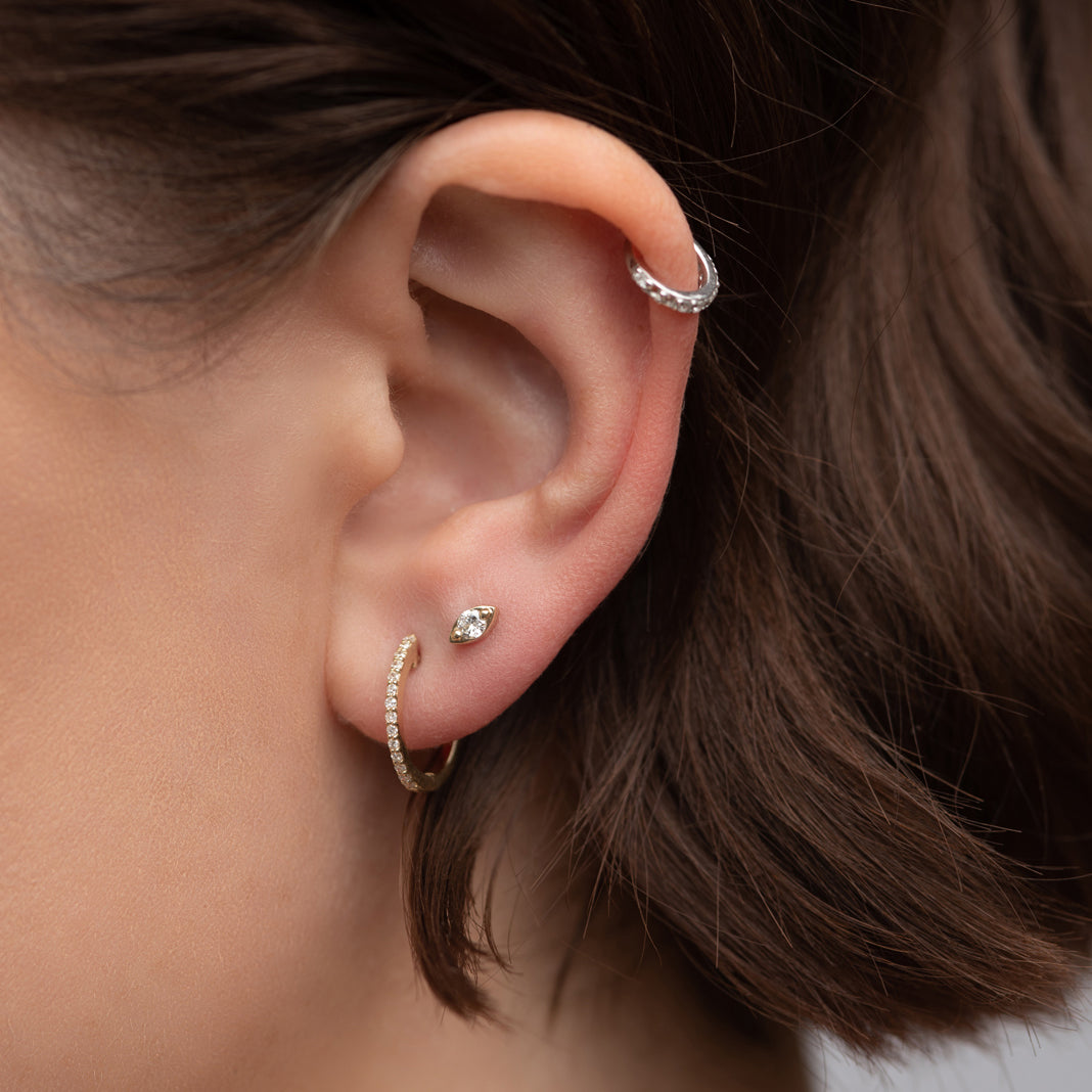 Single Mini Diamond Evil Eye Stud Earring - Rachel Reid