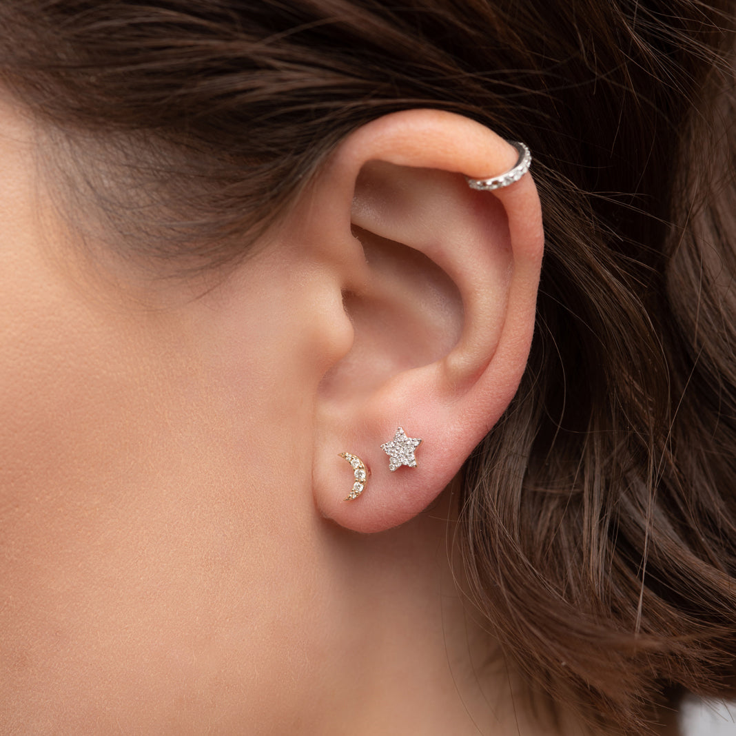 Mini Diamond Star Stud Earrings - Rachel Reid