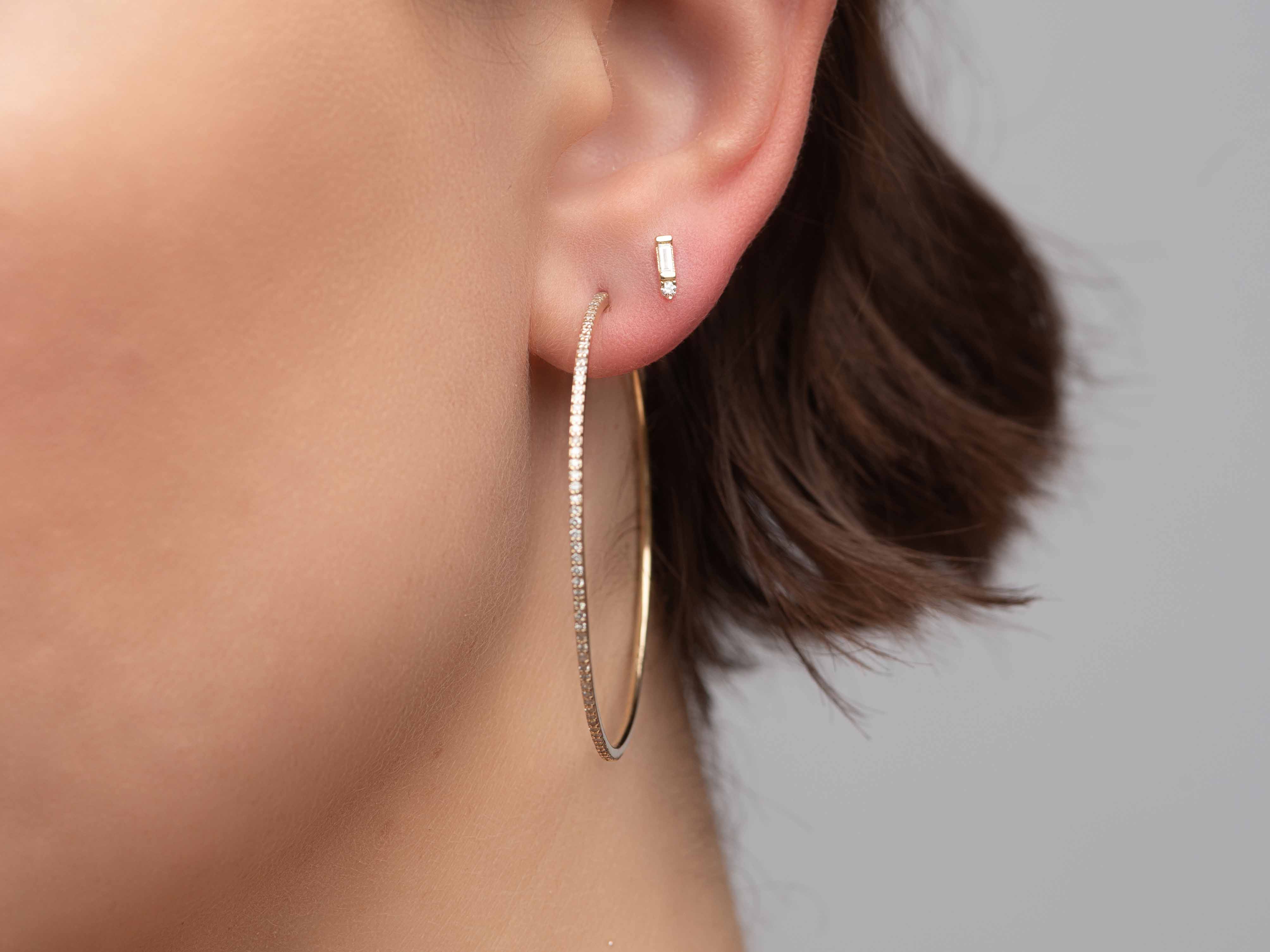 Large Diamond Hoop Earrings - Rachel Reid