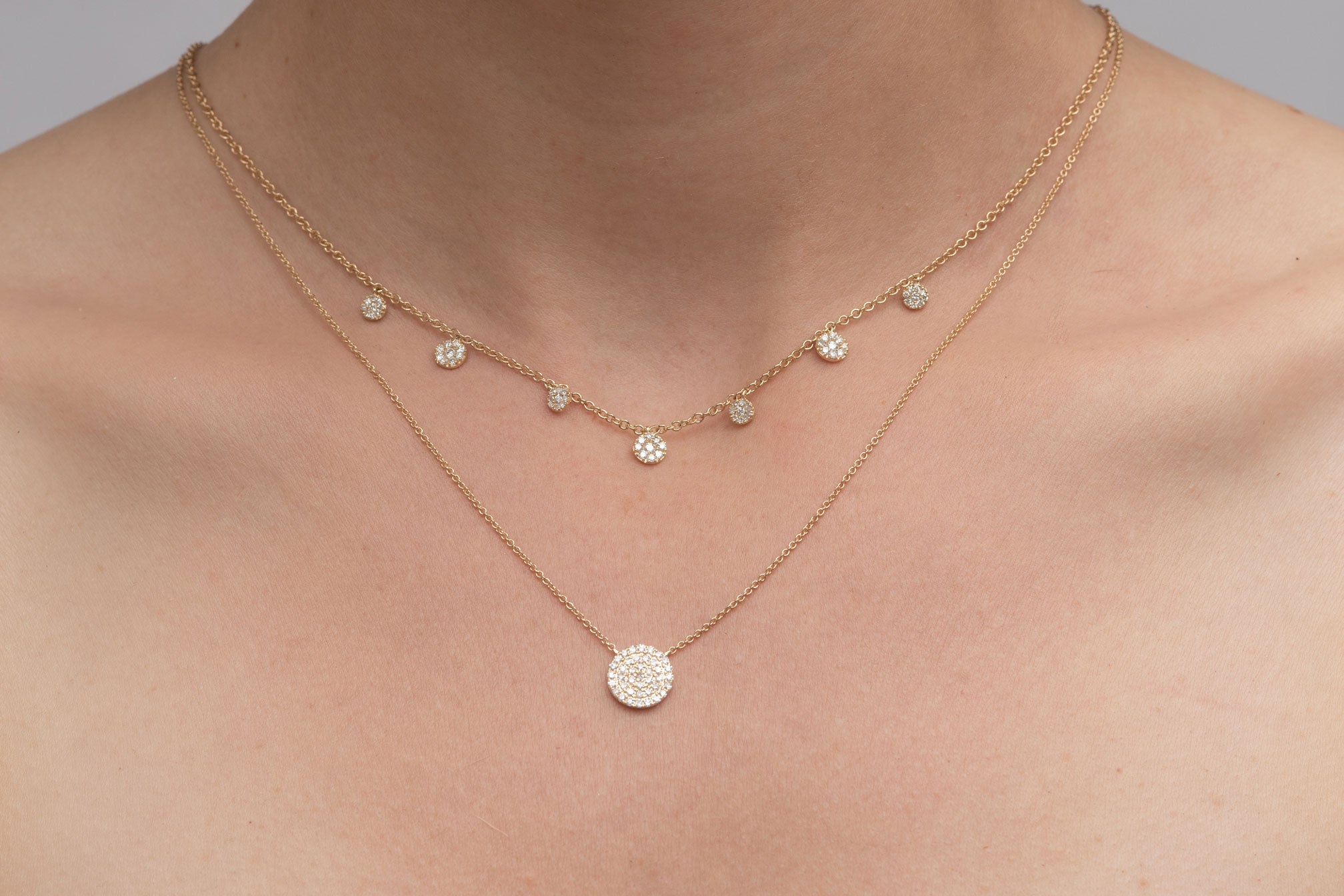 Pave Diamond Drops Necklace - Rachel Reid