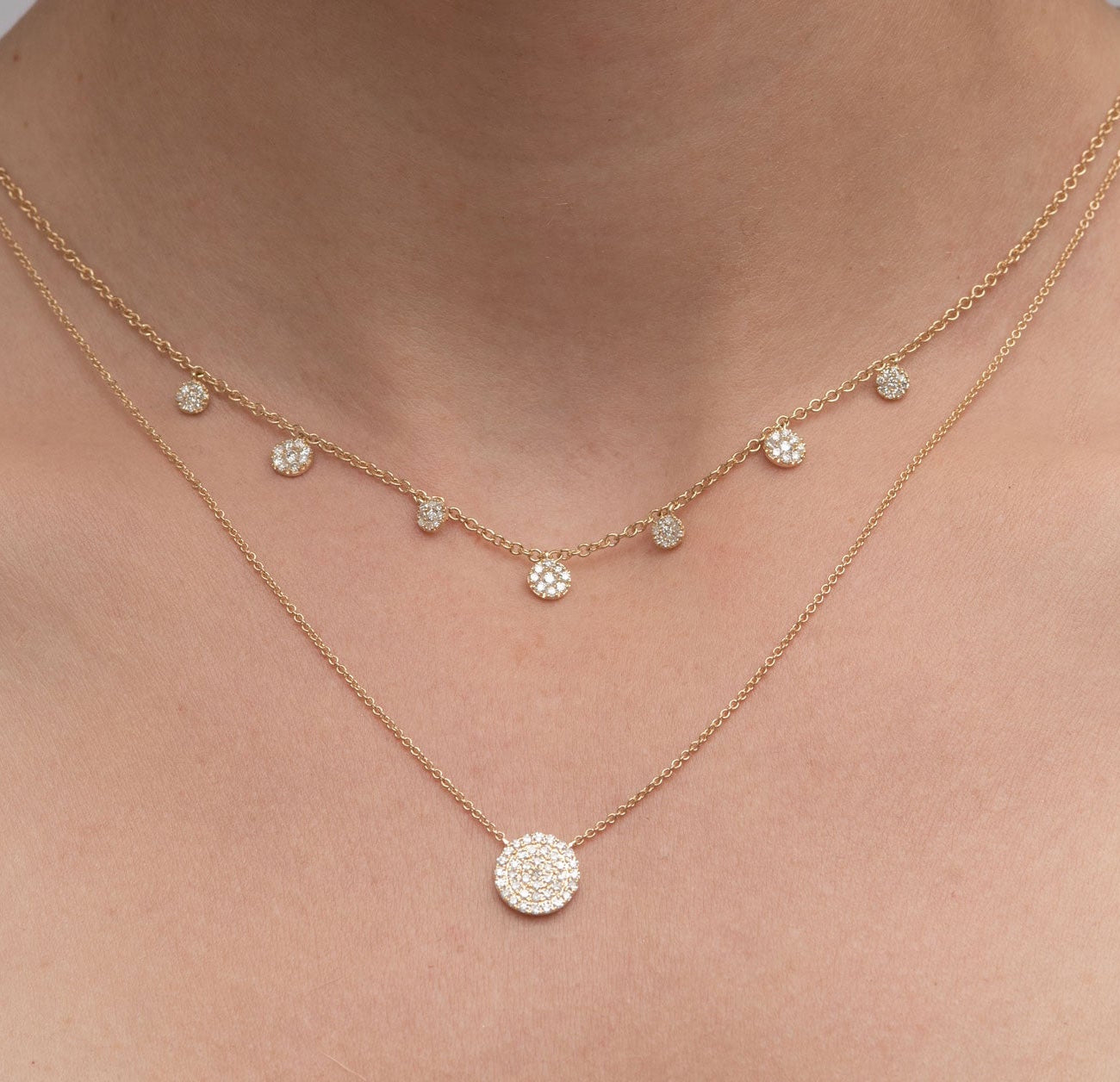 Diamond Pave Disc Necklace - Rachel Reid