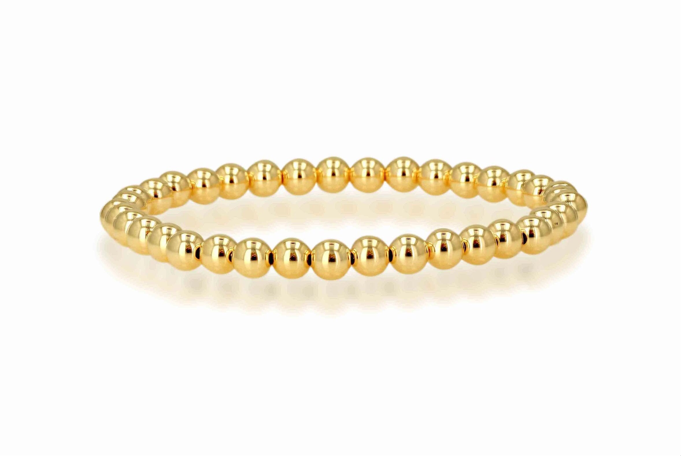 14K Yellow Gold 5mm bead bracelet - Rachel Reid
