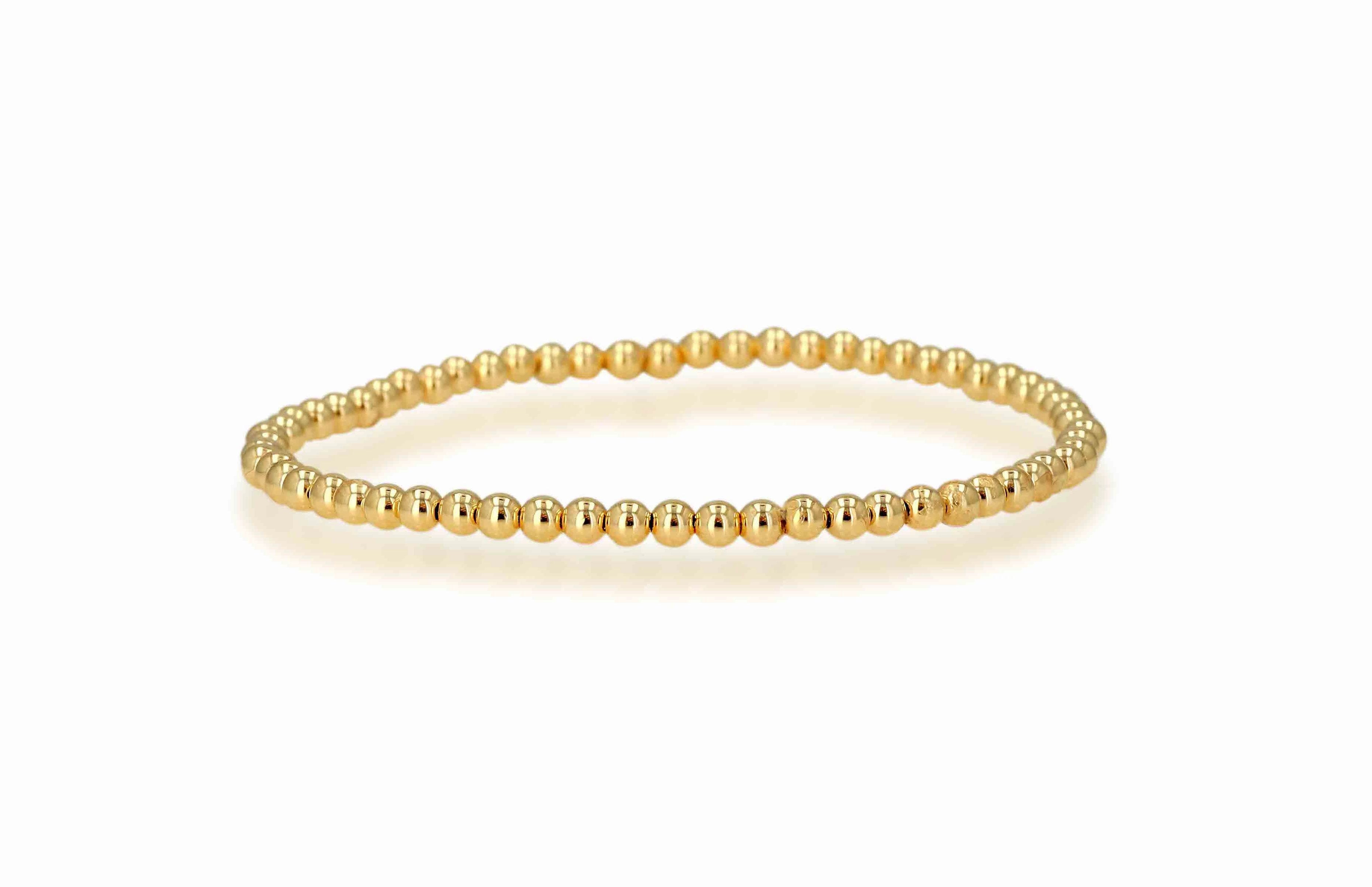 14K Yellow Gold 3mm bead bracelet - Rachel Reid