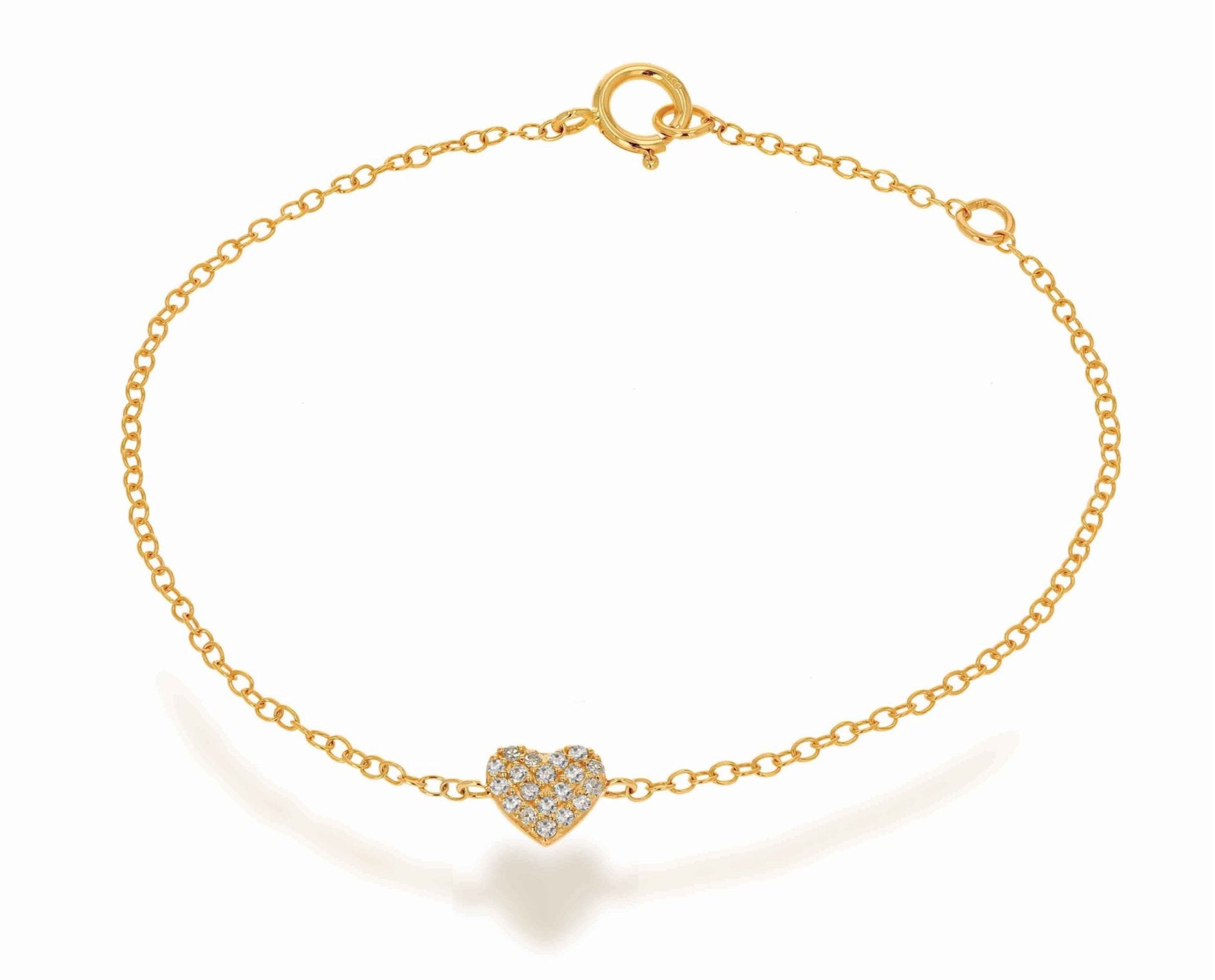 Mini Pave Heart Chain Bracelet - Rachel Reid