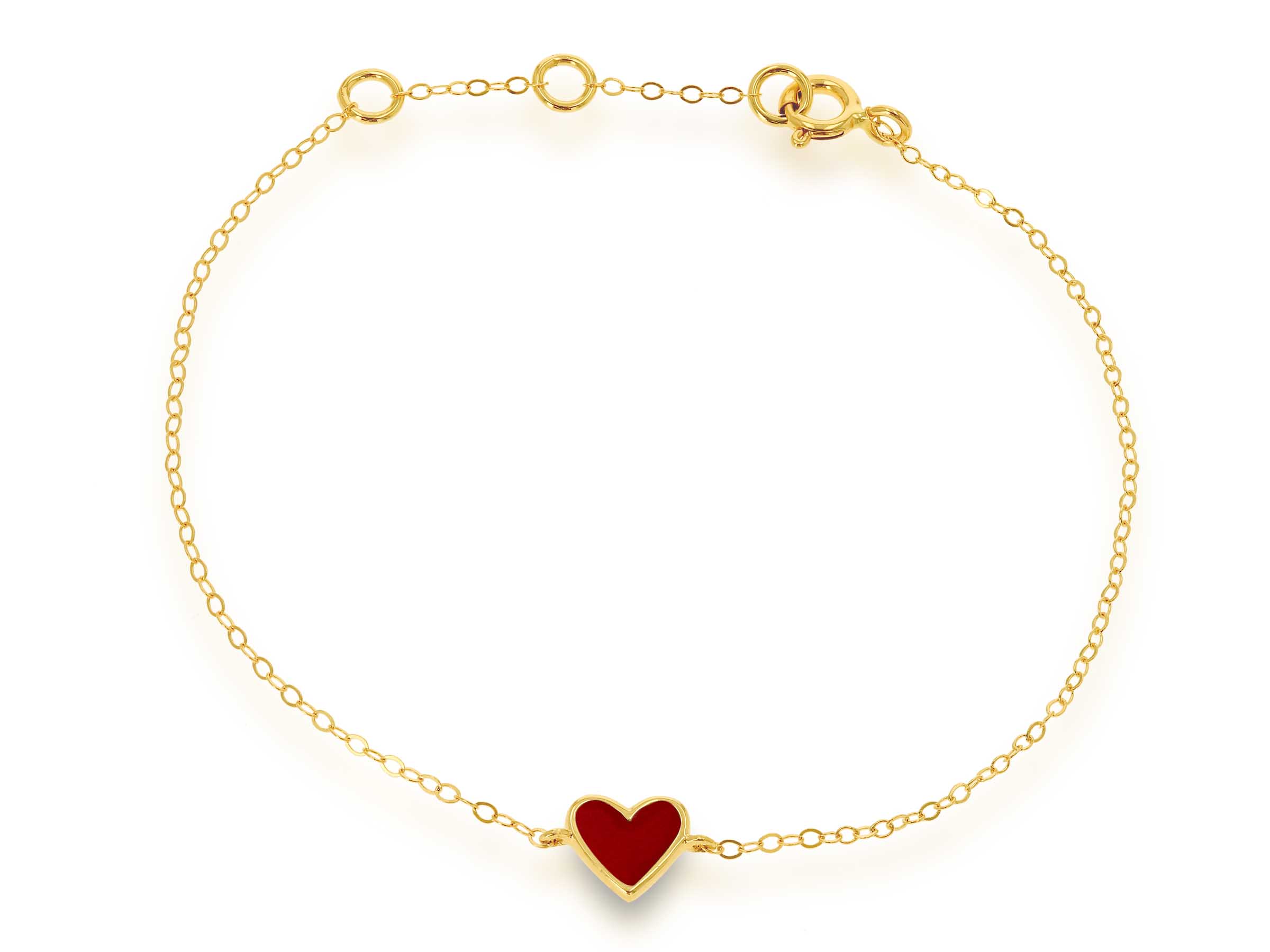 Mini Enamel Heart Chain Bracelet - Rachel Reid