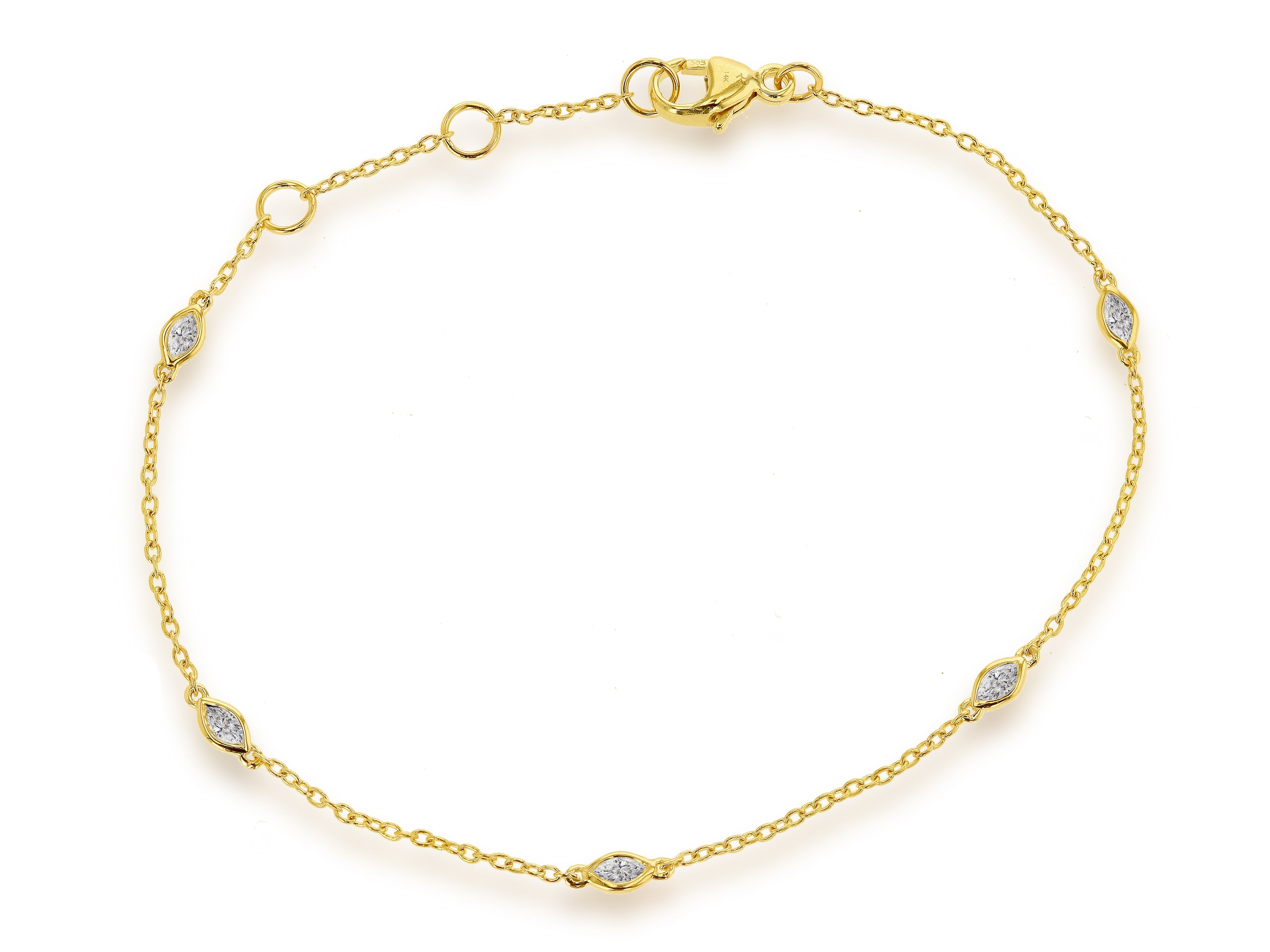 Diamond Marquise Chain Bracelet