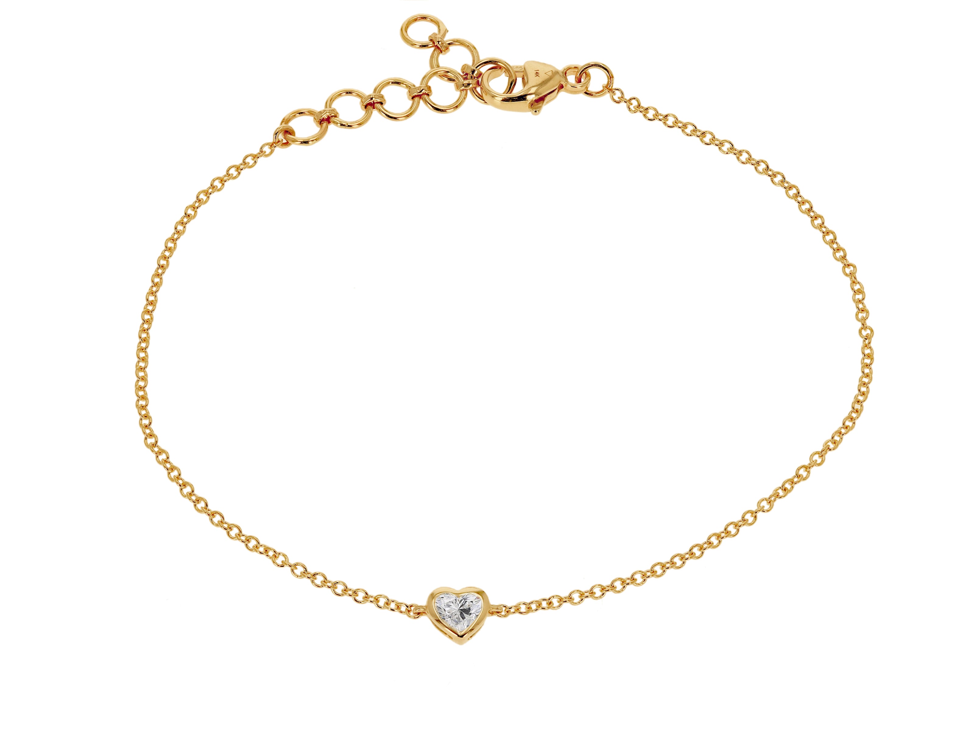 Heart Diamond Chain Bracelet