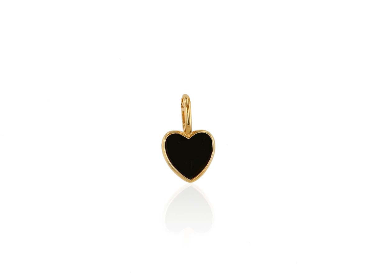 Mini Black Enamel Heart Charm - Rachel Reid