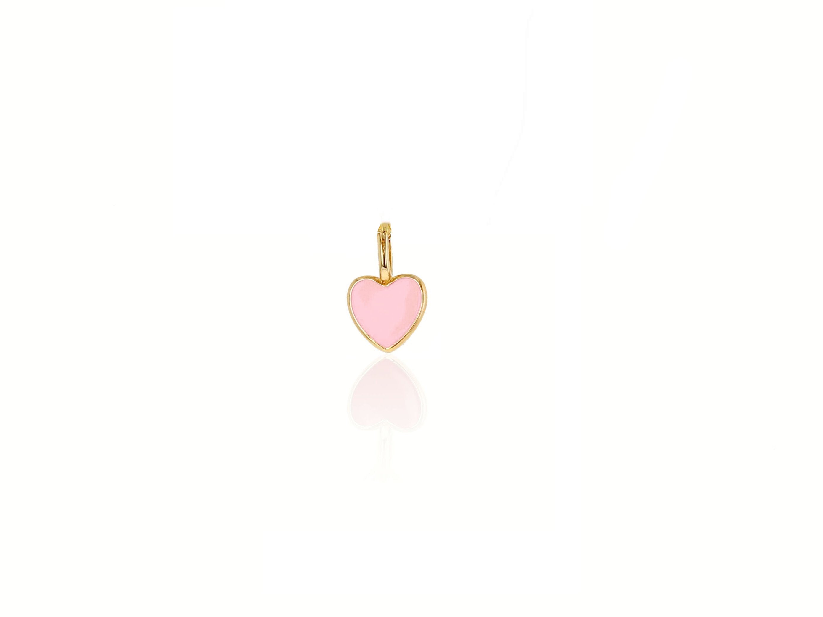 Mini Pink Enamel Heart Charm - Rachel Reid