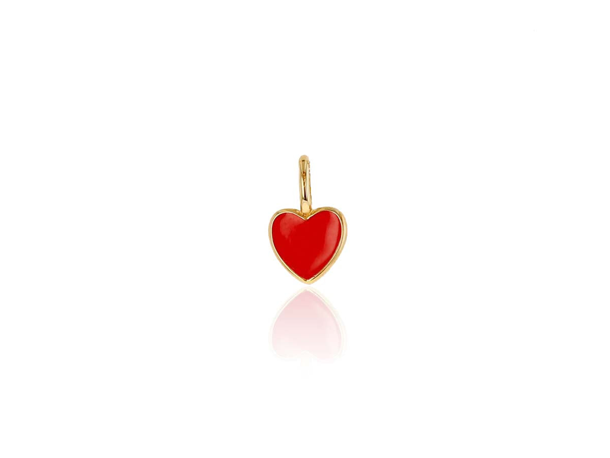 Mini Red Enamel Heart Charm - Rachel Reid