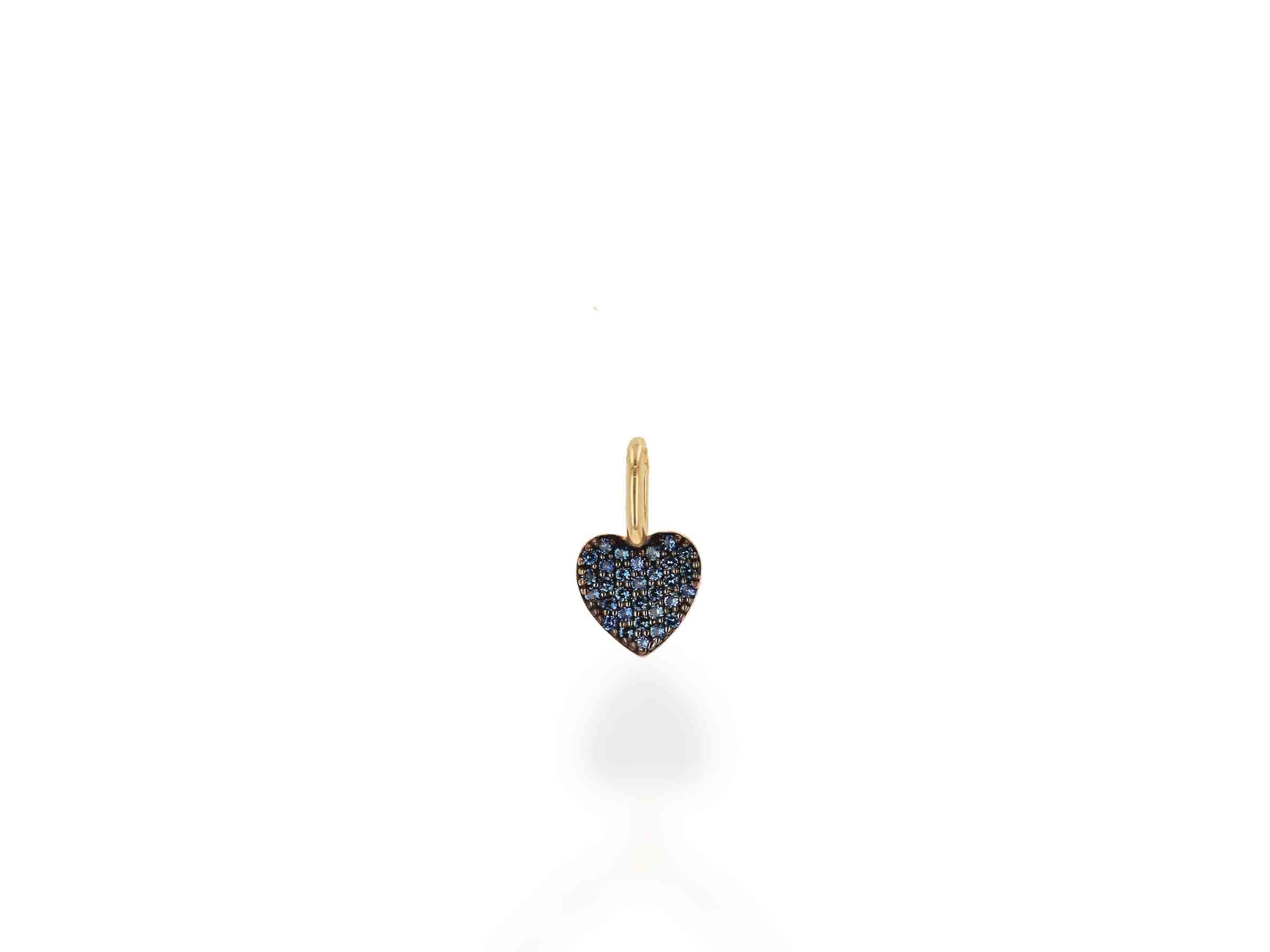 Mini Sapphire Pave Heart Charm - Rachel Reid