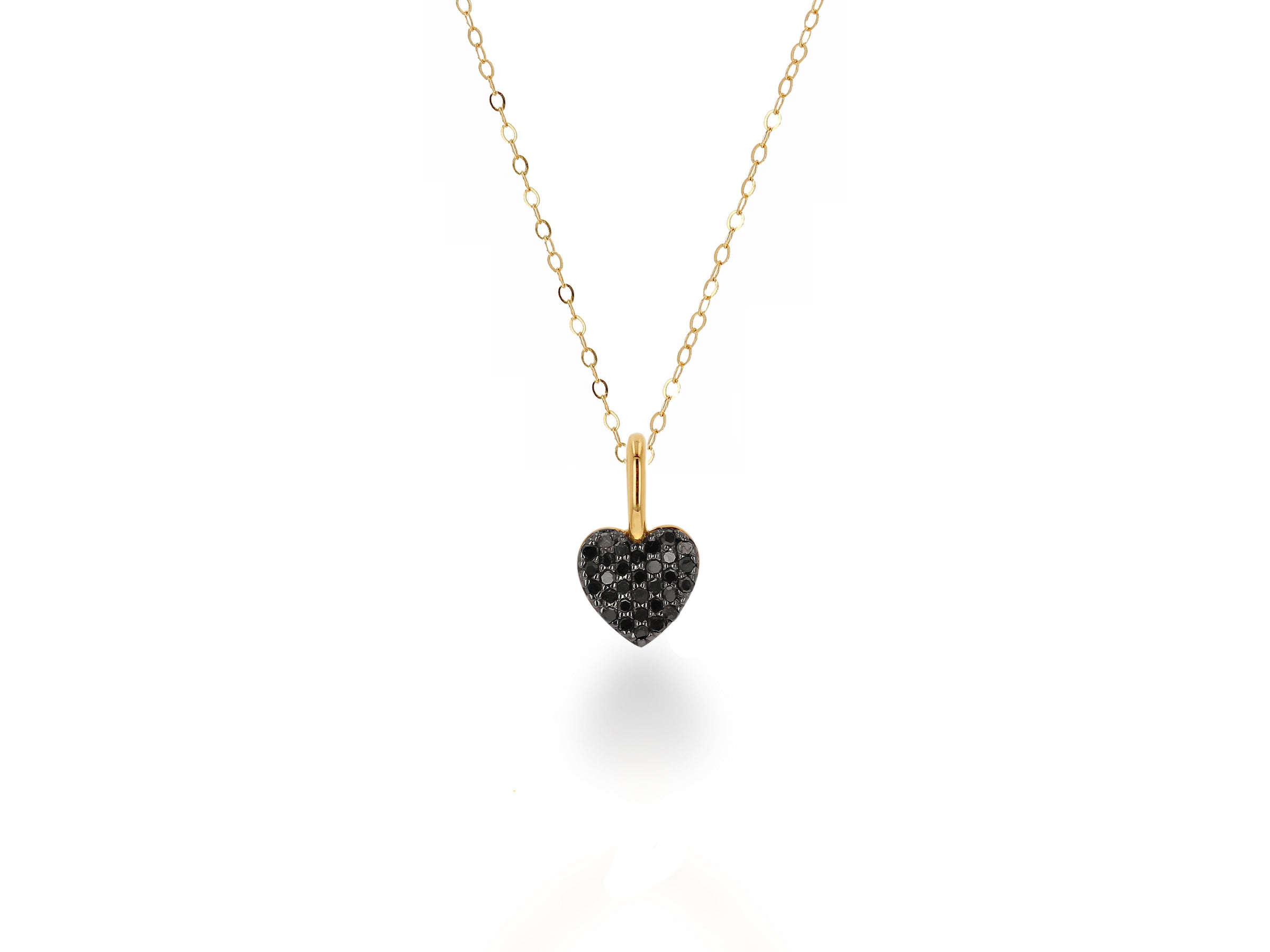 Mini Black Diamond Pave Heart Charm