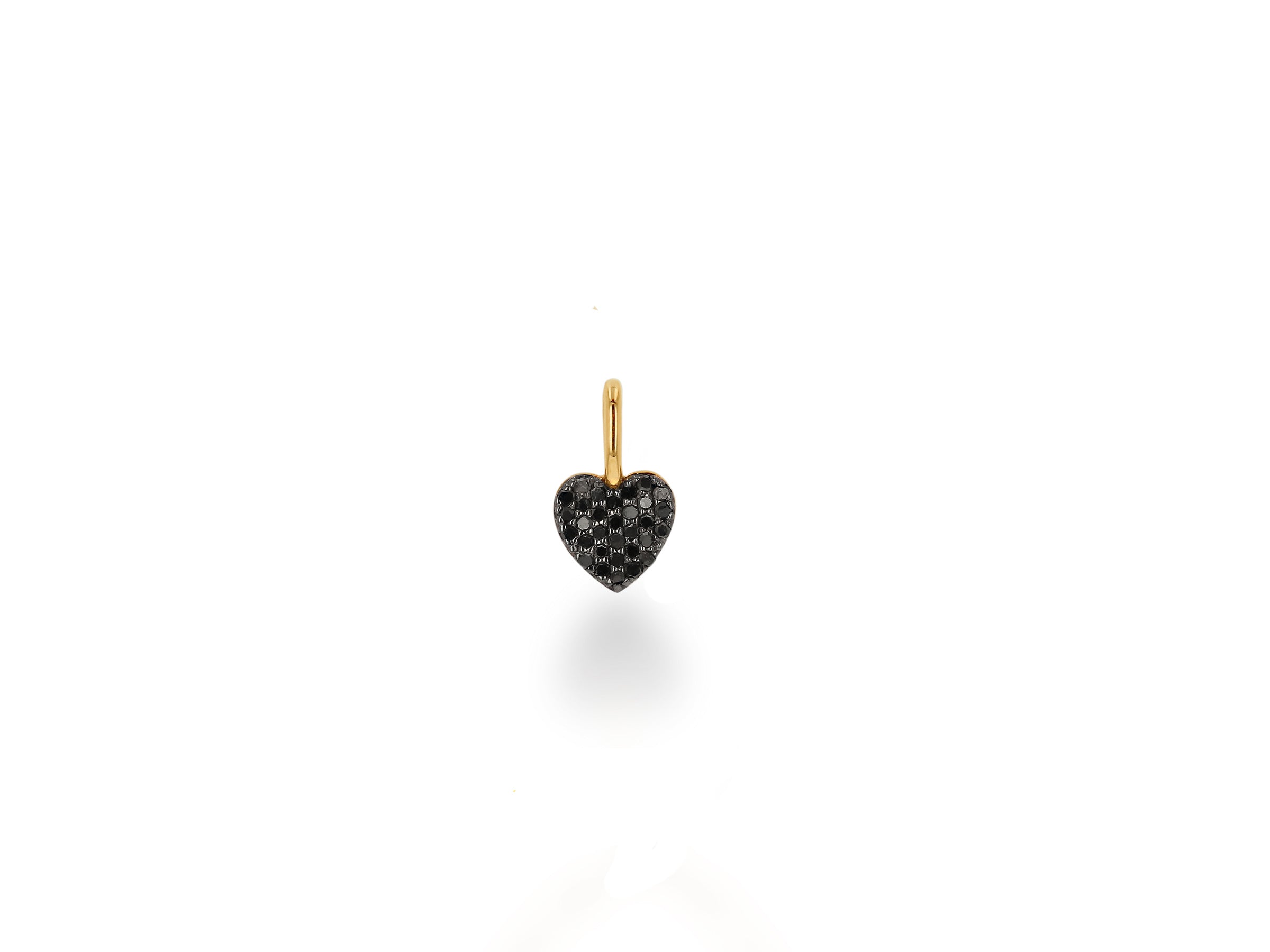 Mini Black Diamond Pave Heart Charm
