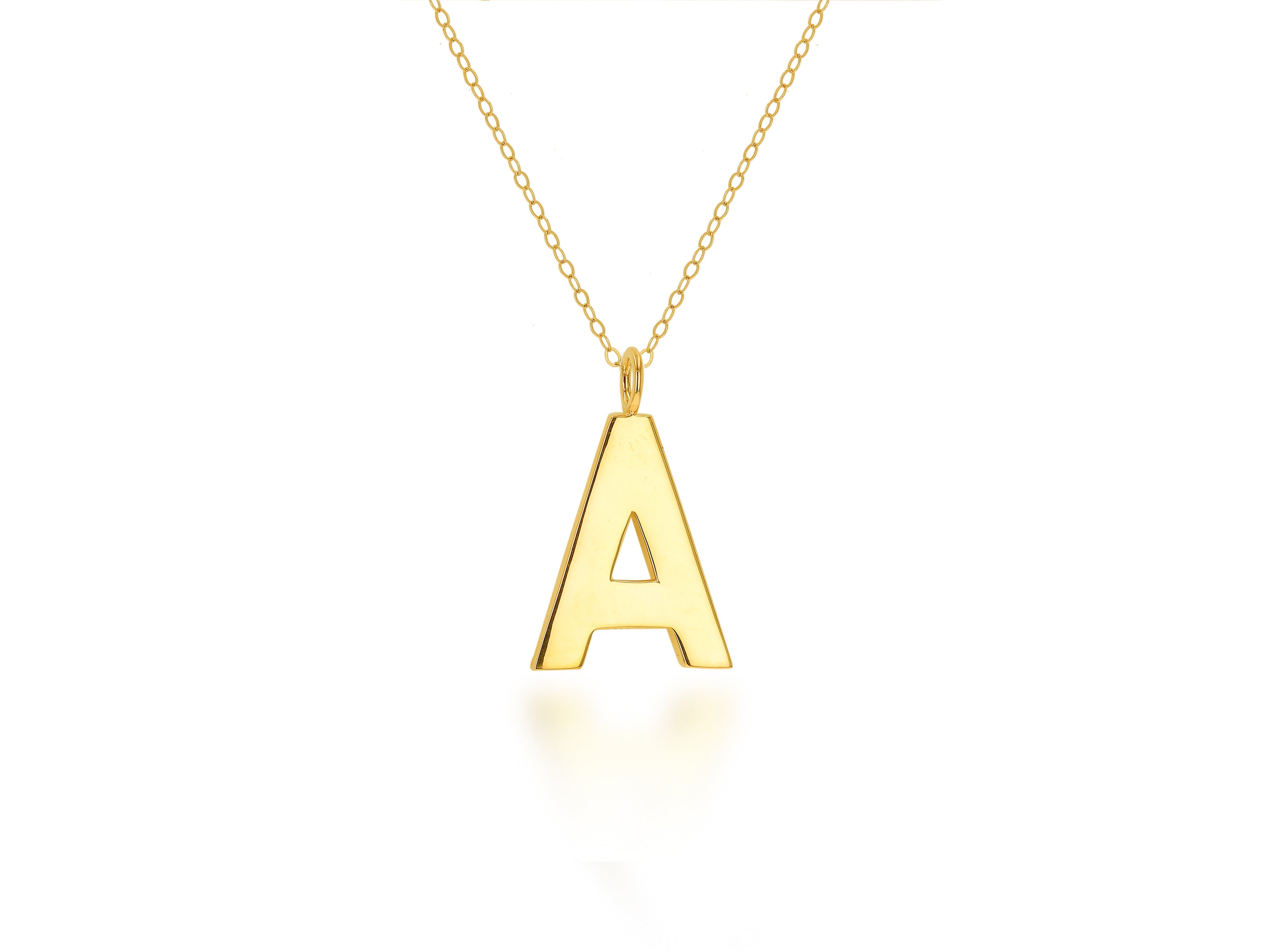 Oversized Block Letter Charm With Cable Chain