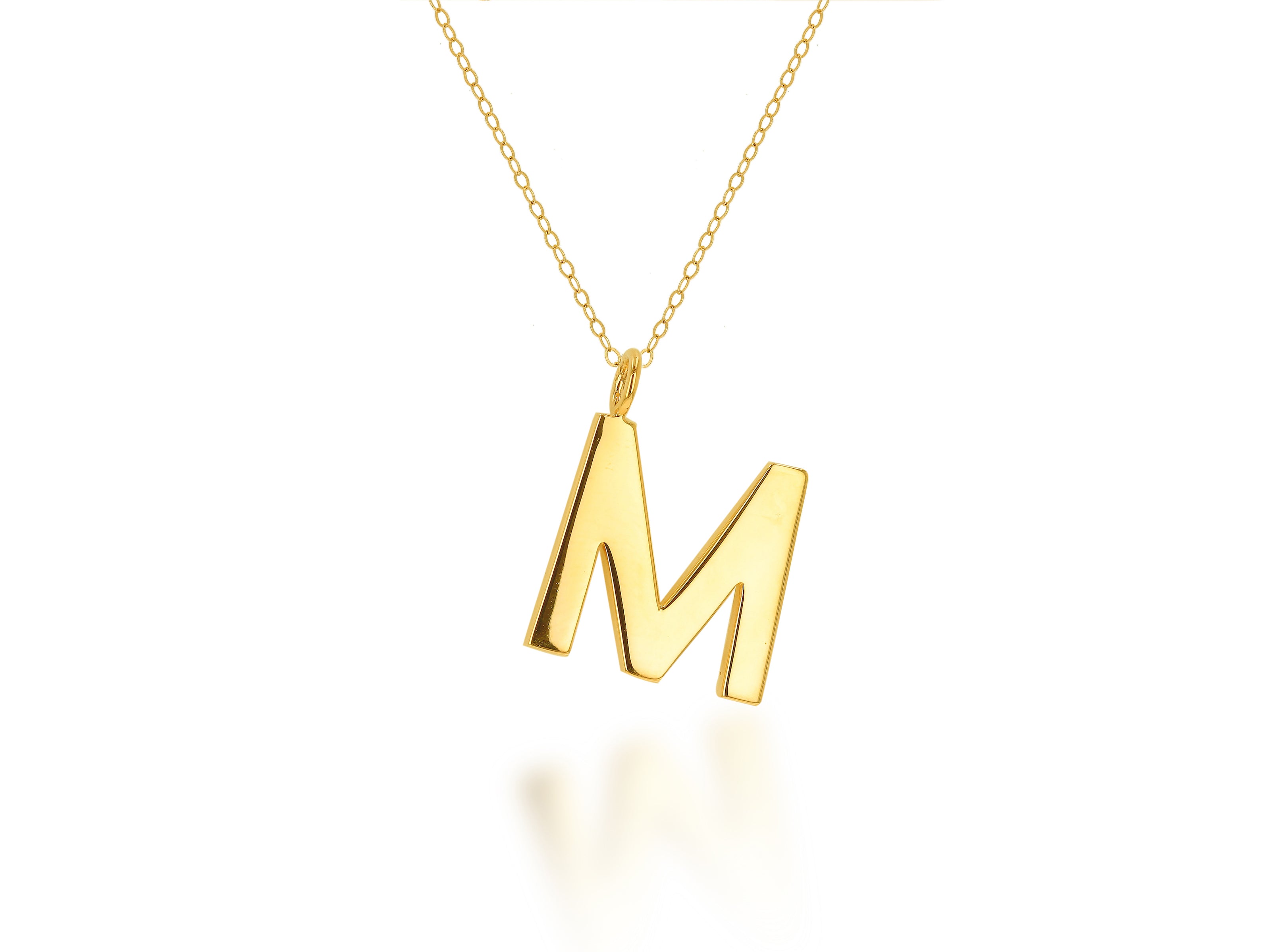 Oversized Block Letter Charm With Cable Chain