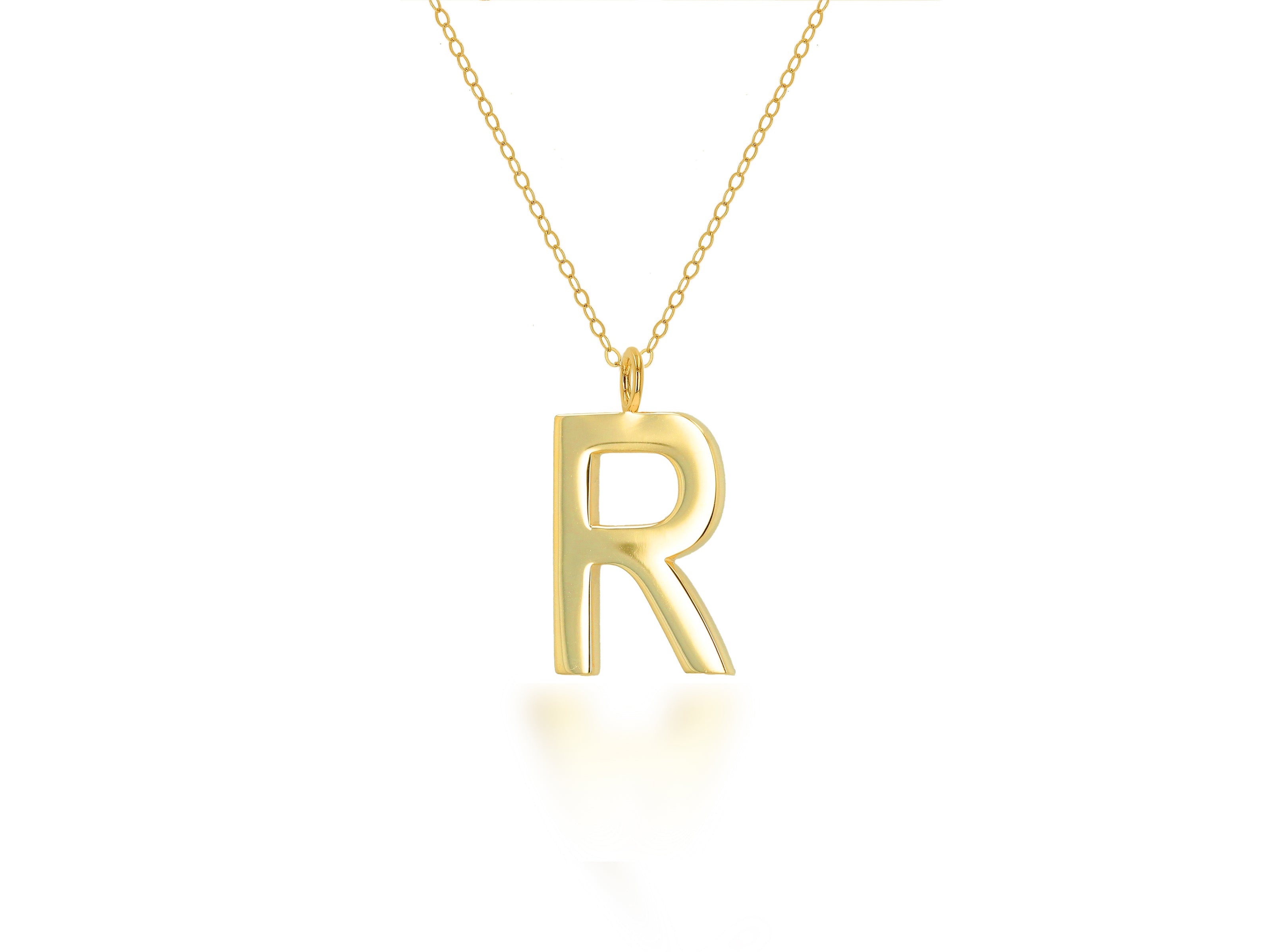 Oversized Block Letter Charm With Cable Chain