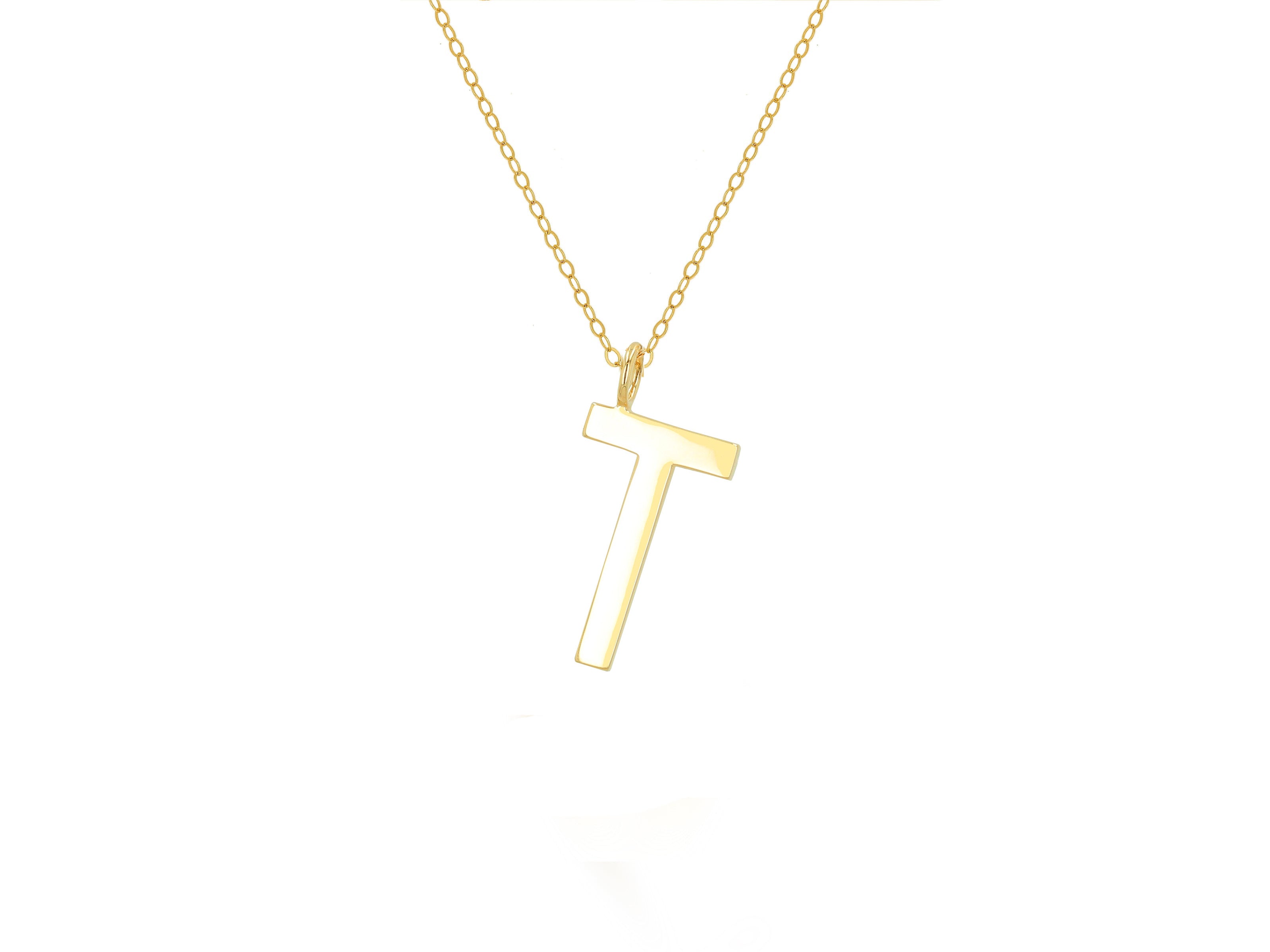 Oversized Block Letter Charm With Cable Chain