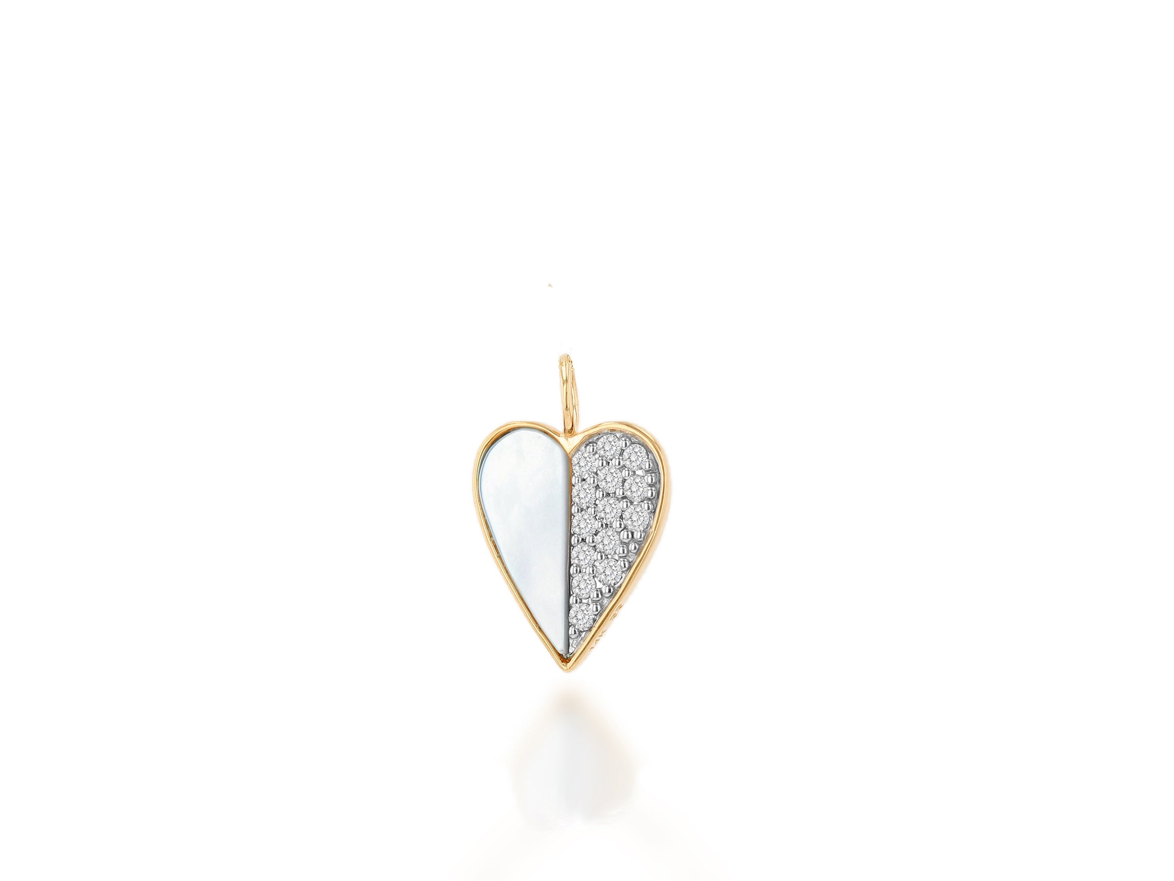 Diamond and Mother Of Pearl Heart Charm