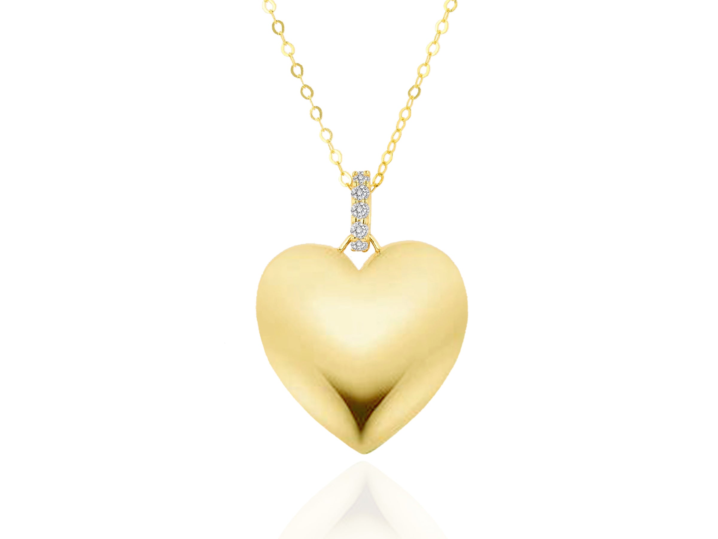 Oversized Puffy Gold Heart Charm
