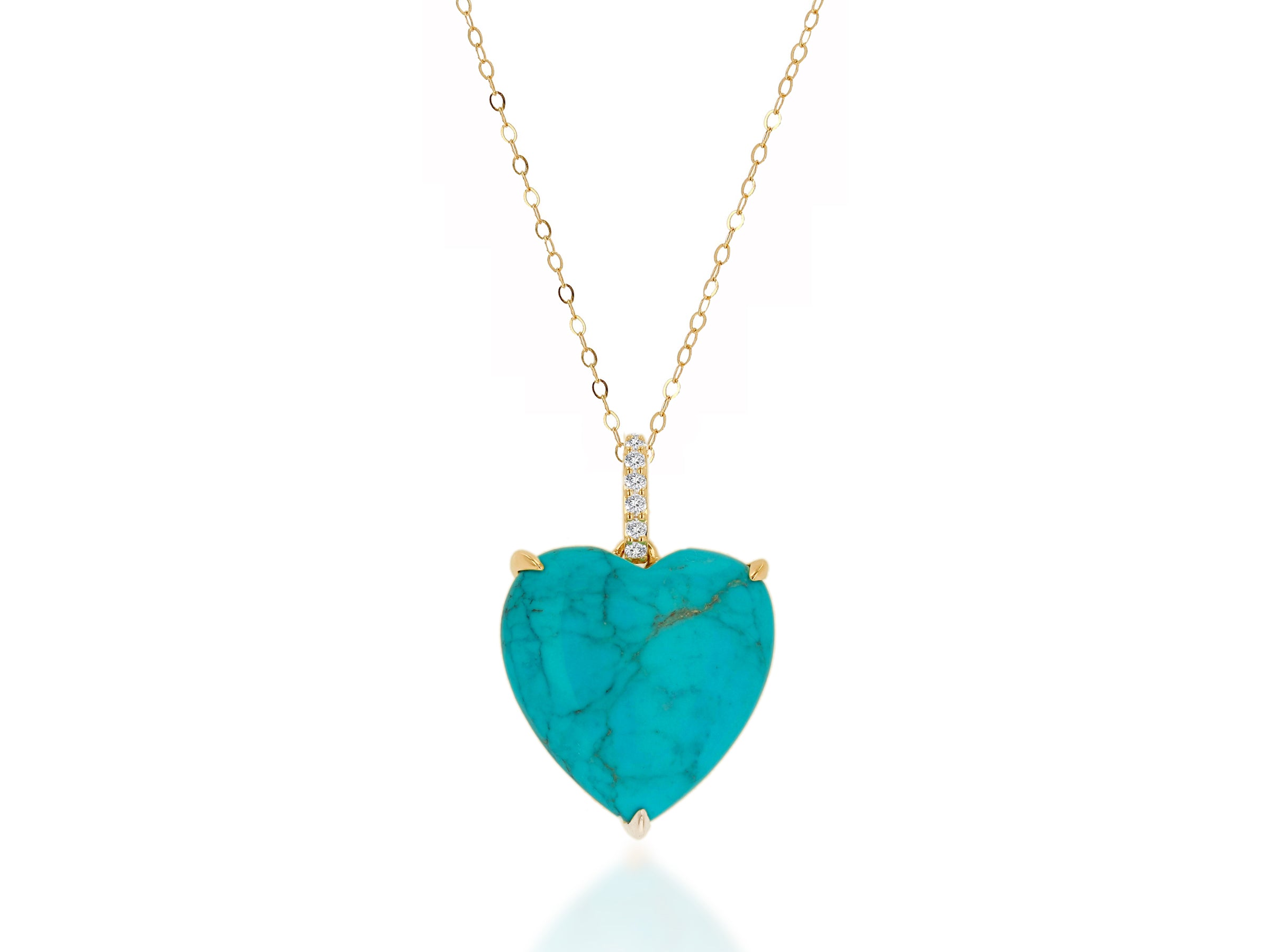 Oversized Turquoise Gemstone Heart Charm