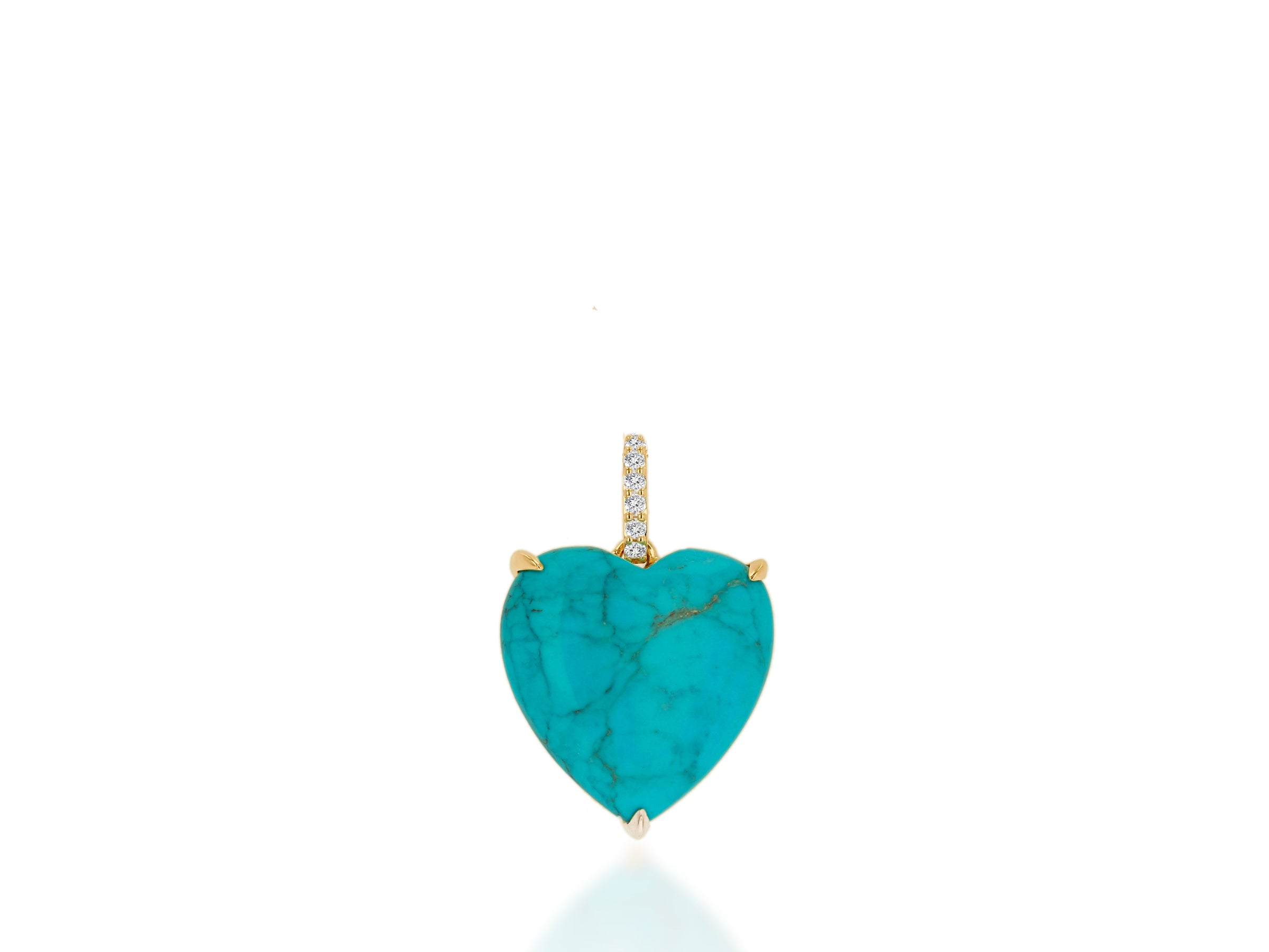 Oversized Turquoise Gemstone Heart Charm