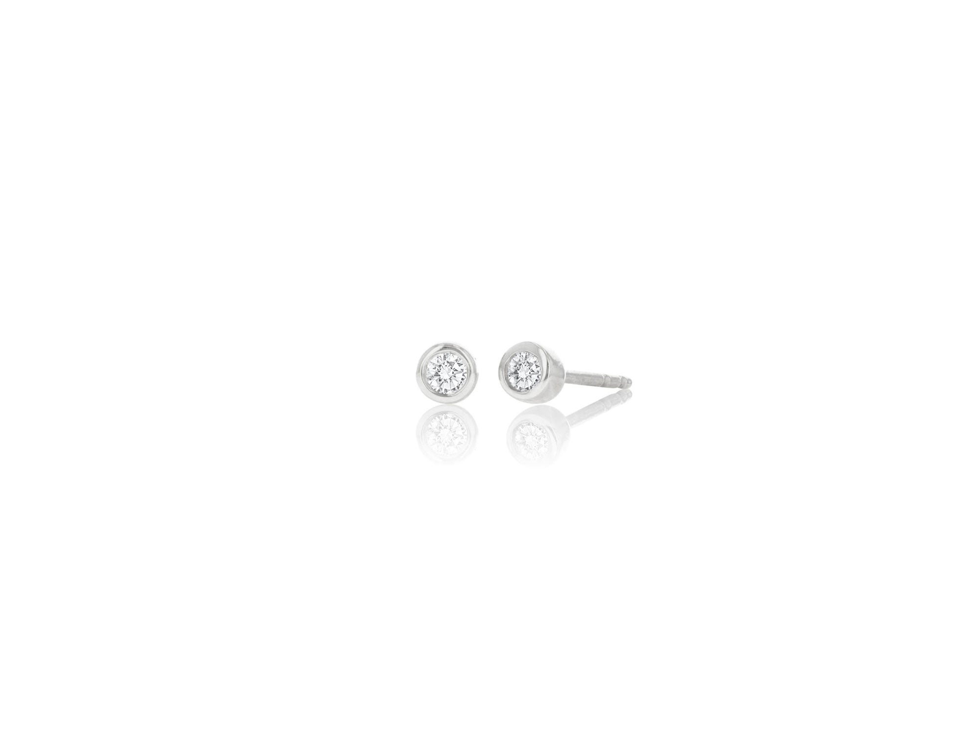 Mini Diamond Bezel Stud Earrings - Rachel Reid
