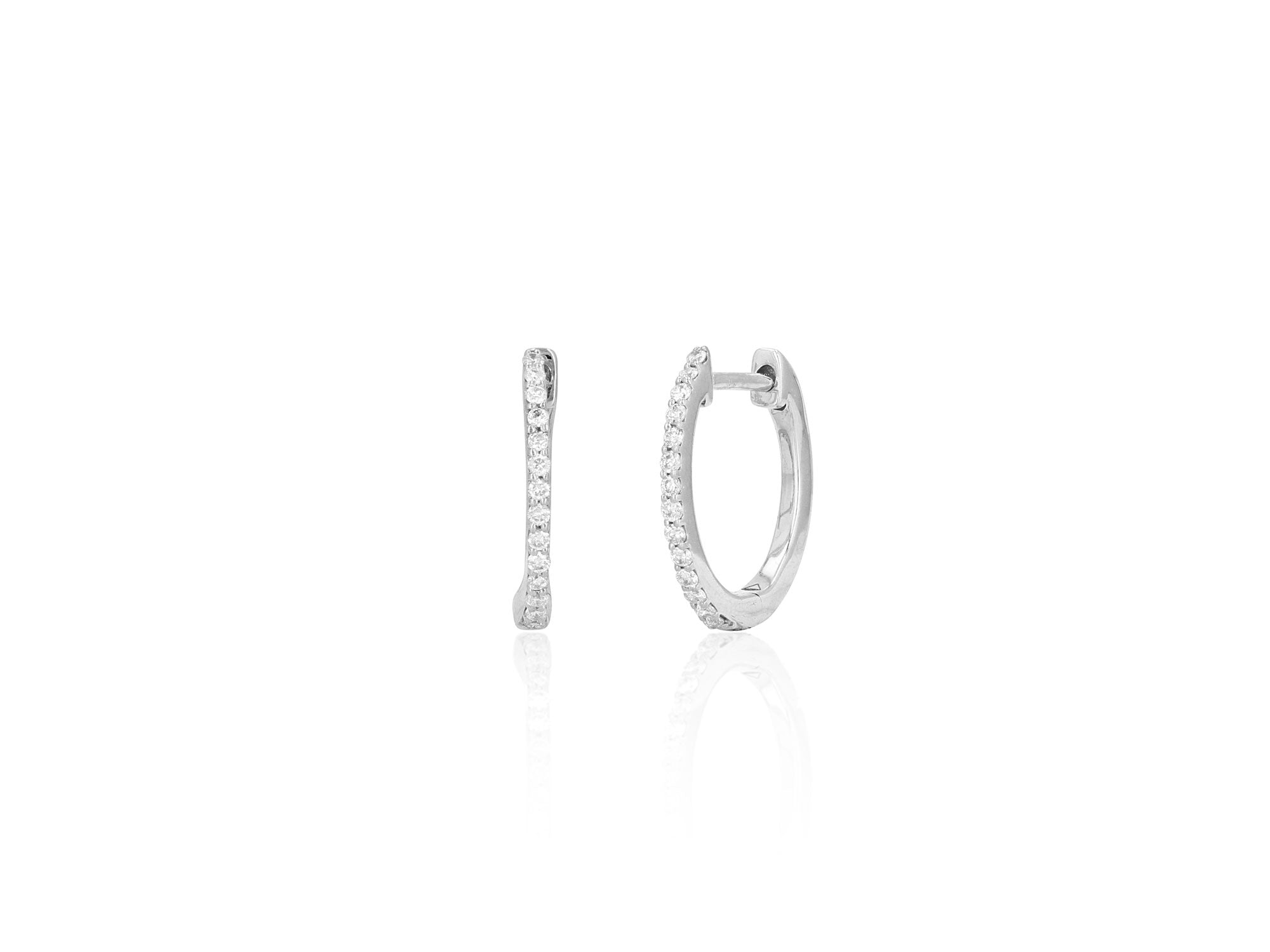 Pave Diamond Huggie Earrings - Rachel Reid