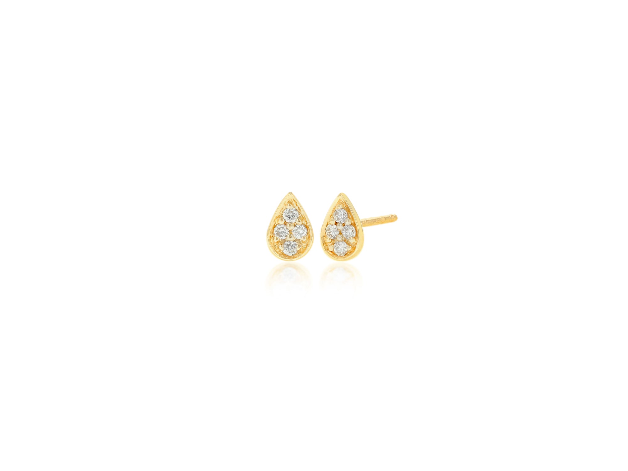 Pear Shape Pave Diamond Stud Earrings - Rachel Reid