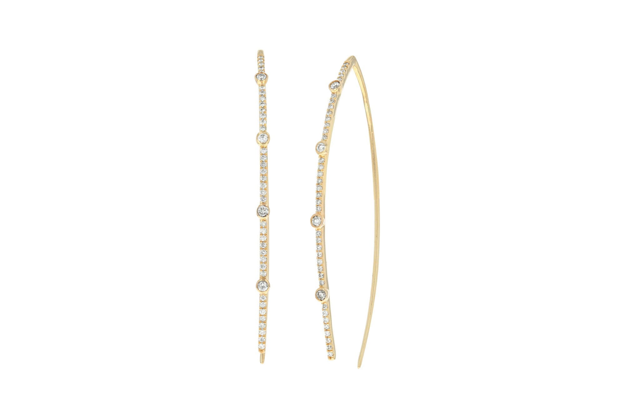 Mixed Diamond Wire Earrings - Rachel Reid