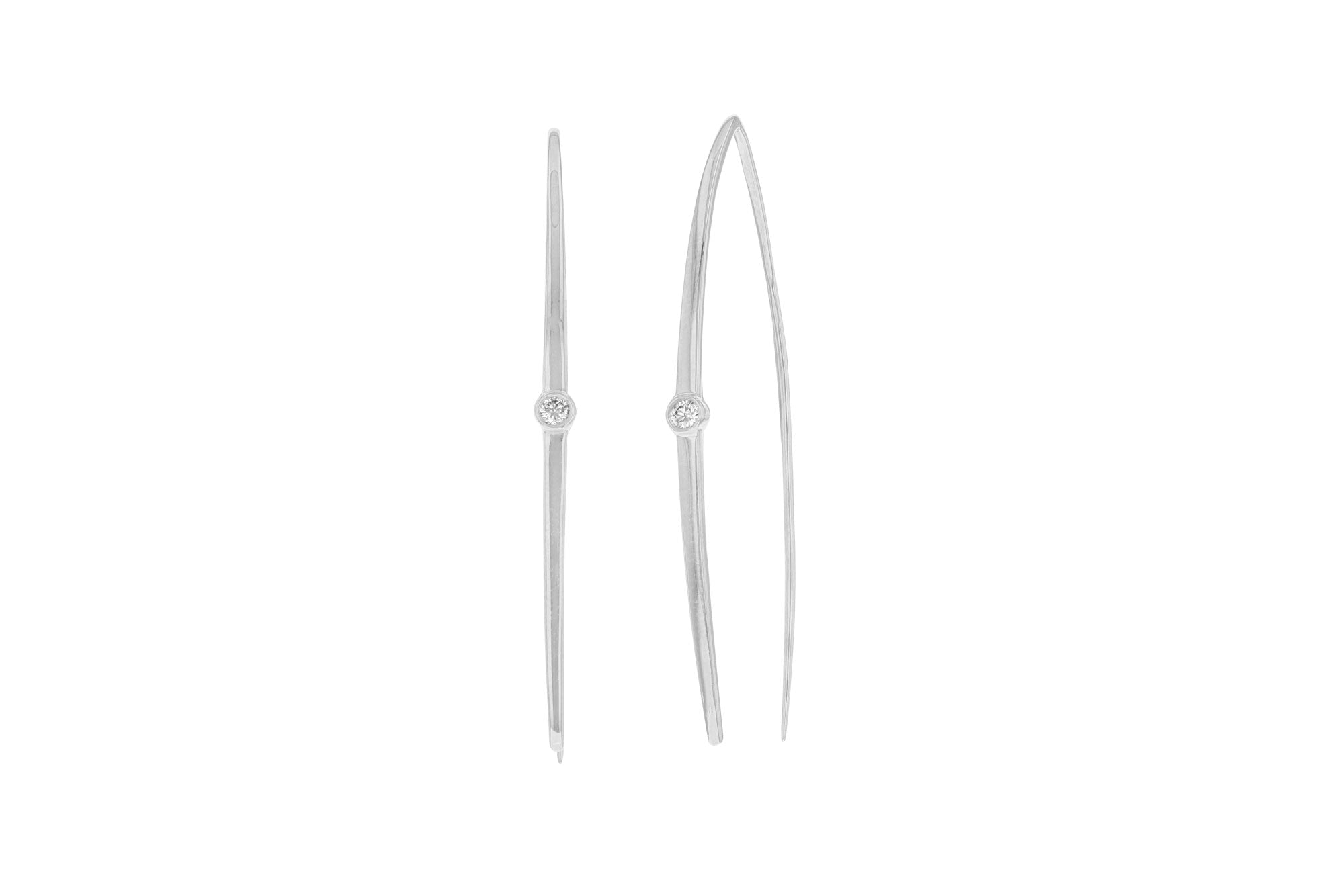 Solitaire Diamond Wire Earrings - Rachel Reid