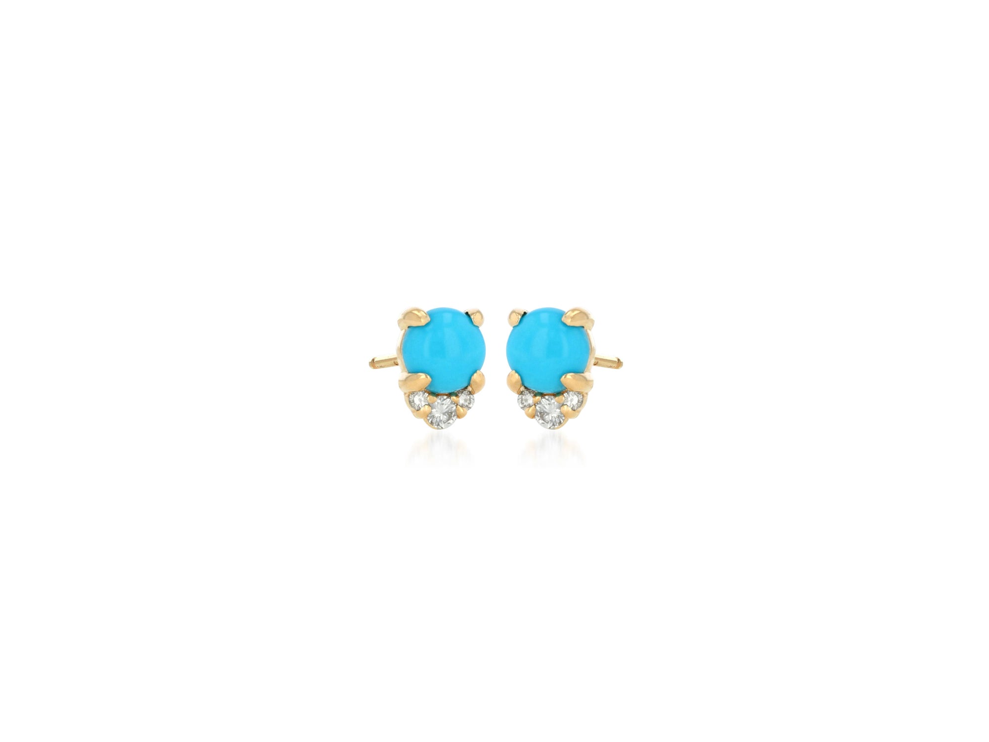 Turquoise and Diamond Cluster Earrings - Rachel Reid