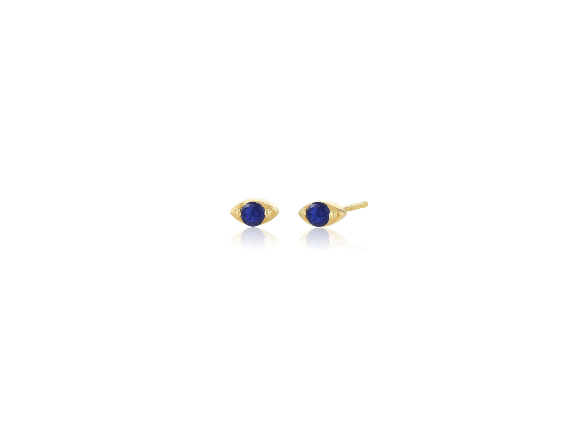Mini Sapphire Evil Eye Stud Earrings - Rachel Reid