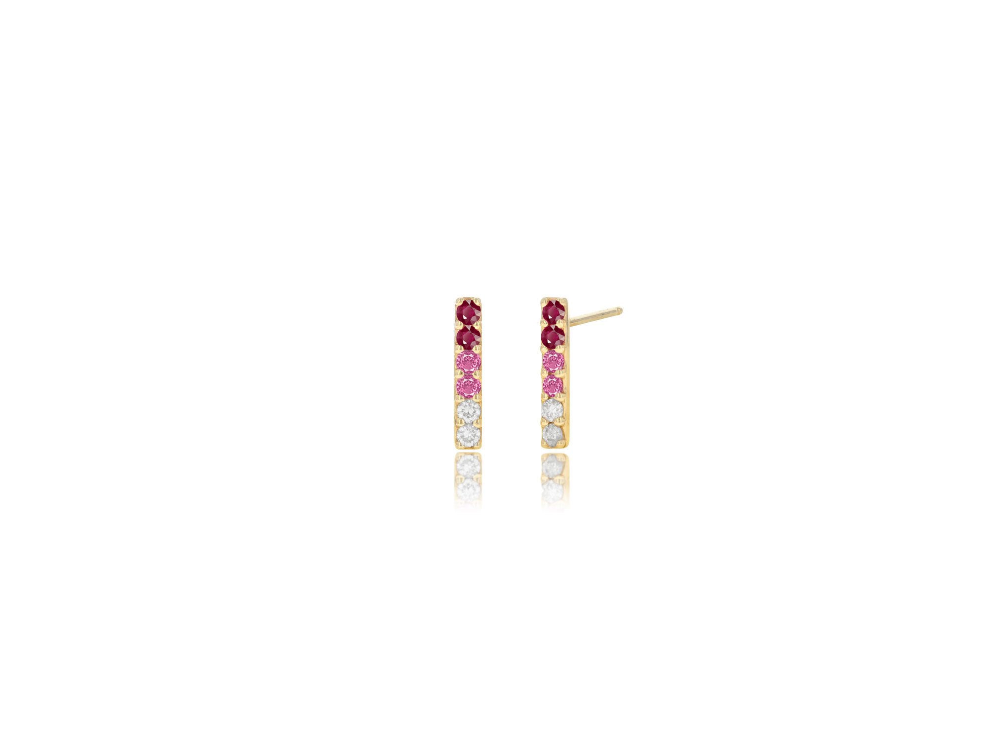 Pink Ombre Bar Earrings - Rachel Reid