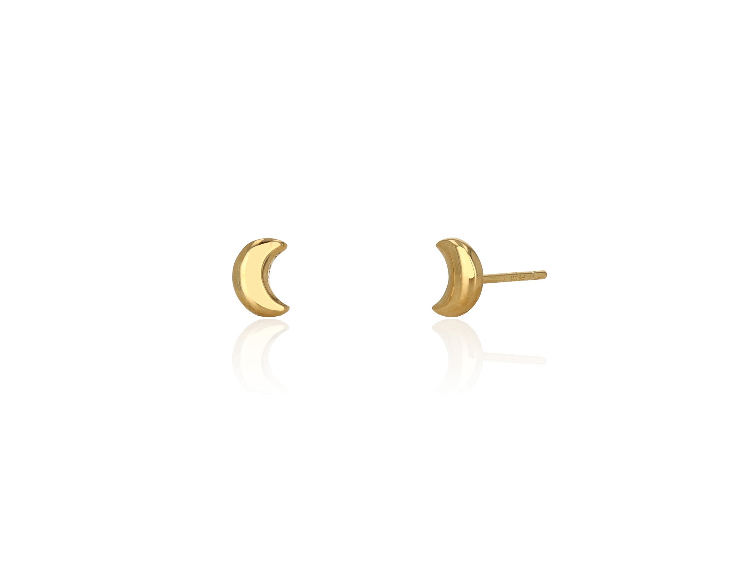 Mini Gold Crescent Moon Stud Earrings