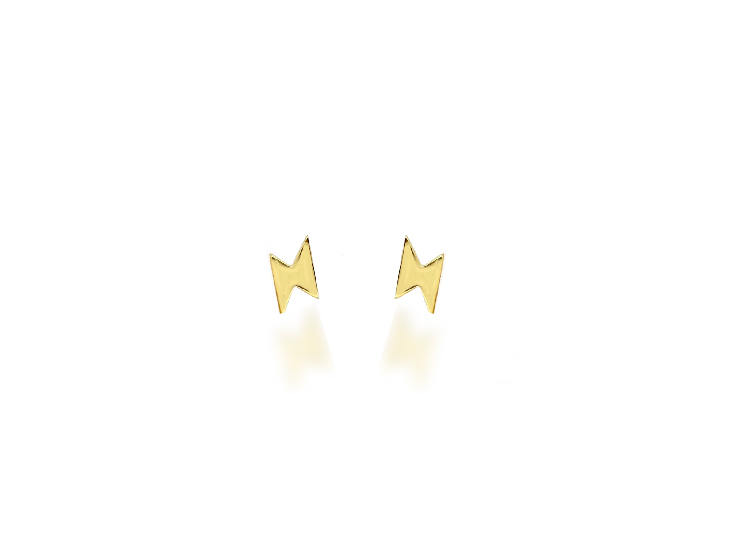 Mini Gold Lightning Bolt Stud Earrings