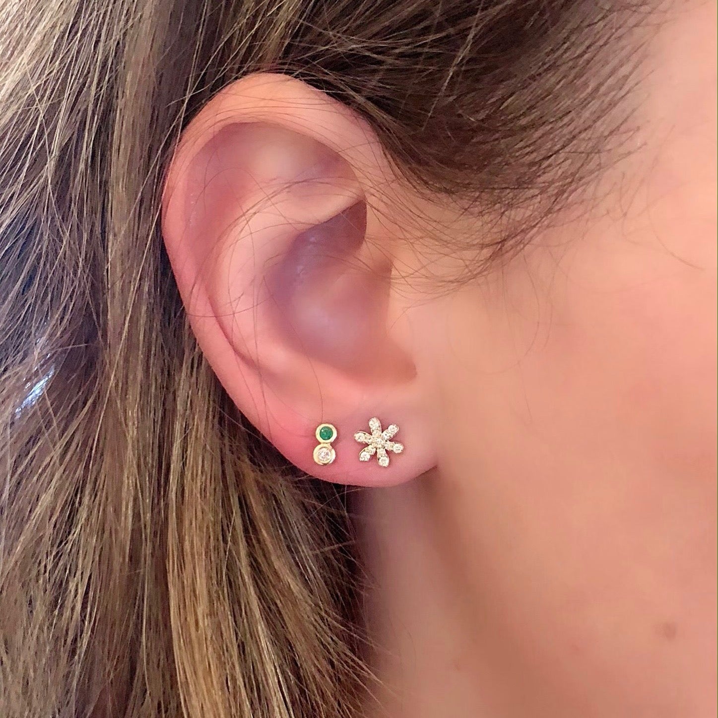 Diamond Flower Stud Earrings - Rachel Reid