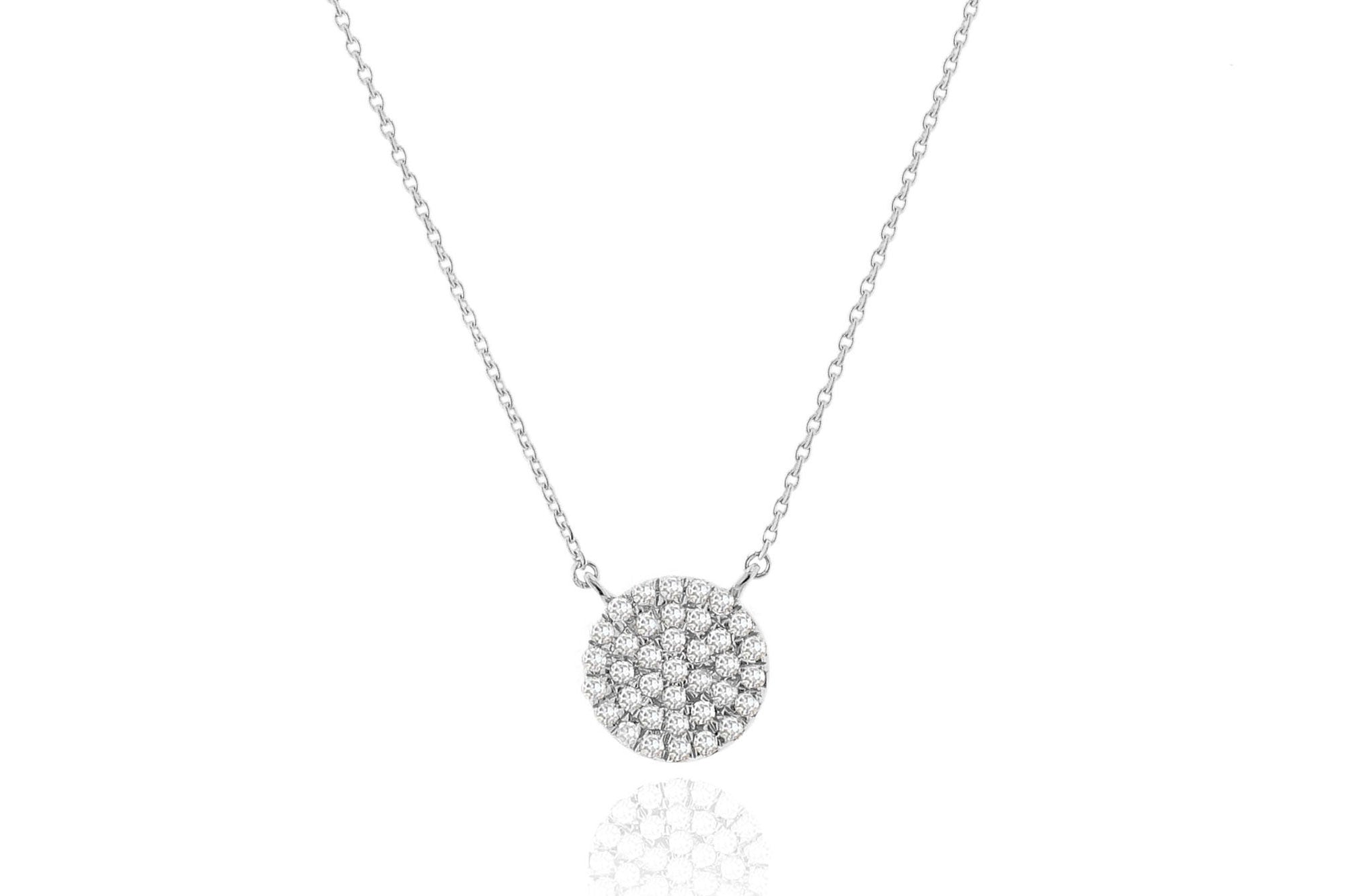 Mini Diamond Pave Circle Necklace - Rachel Reid