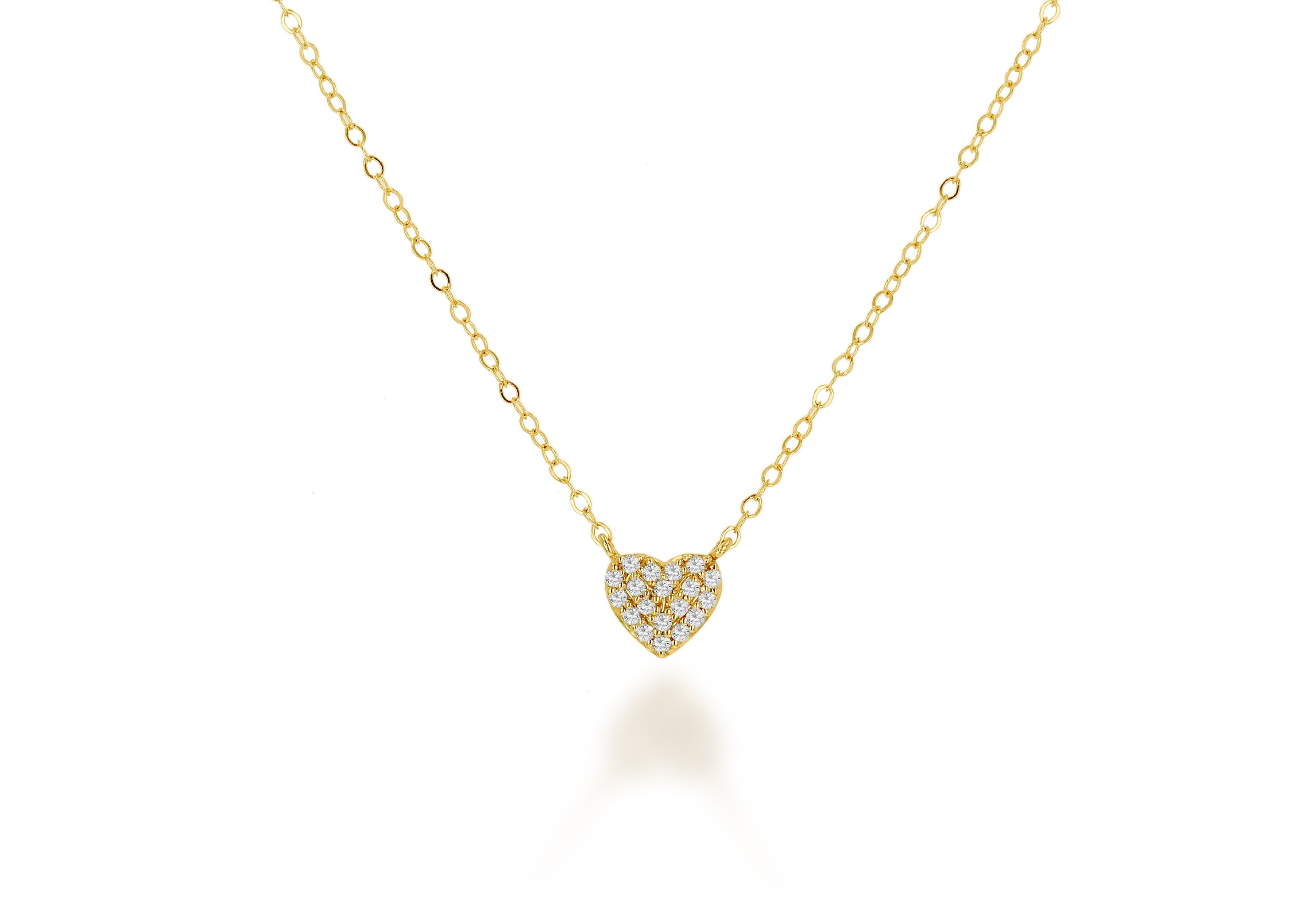 Mini Diamond Pave Heart Necklace